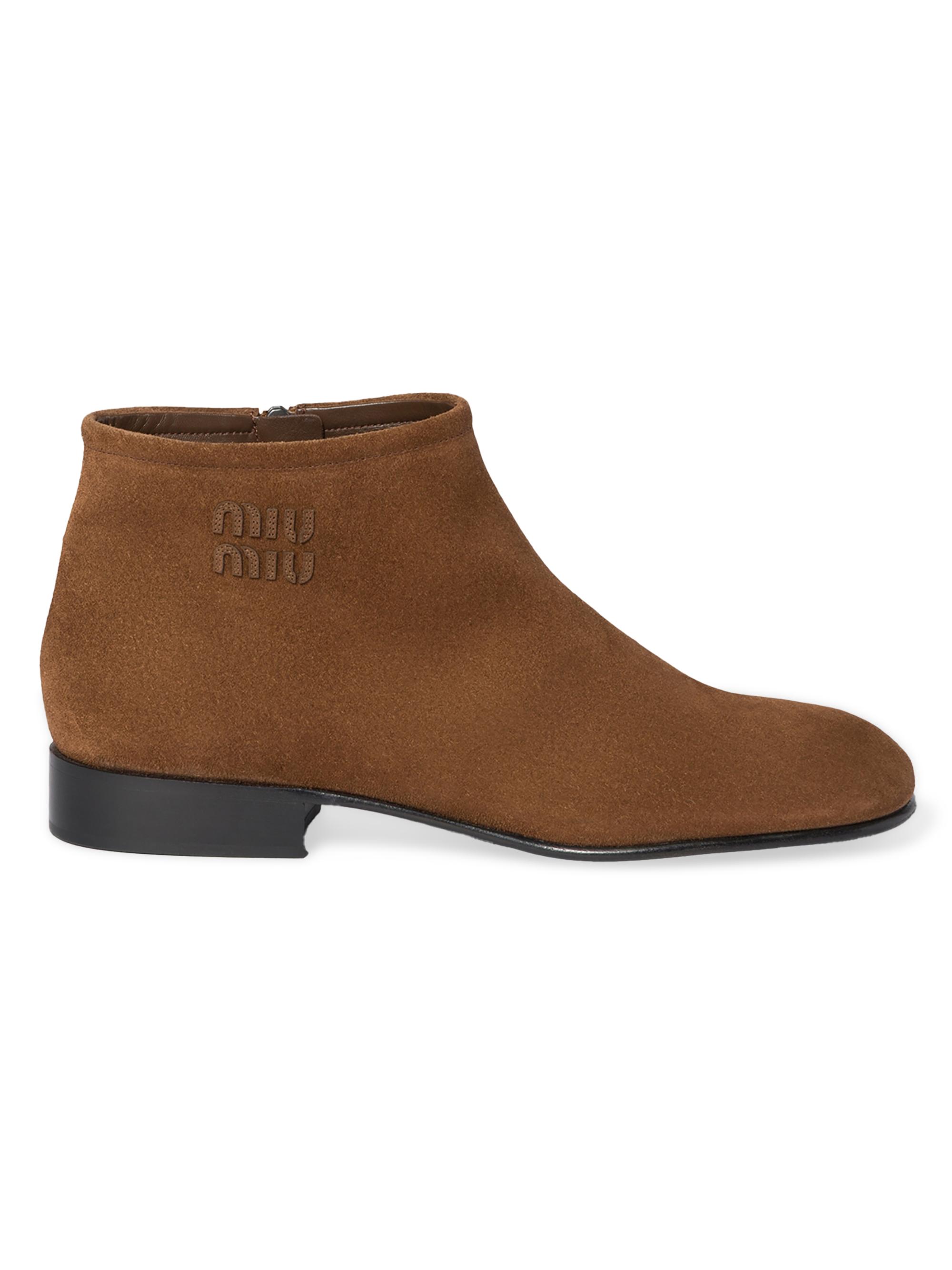 Miu Miu Women's Suede Booties - Brown
