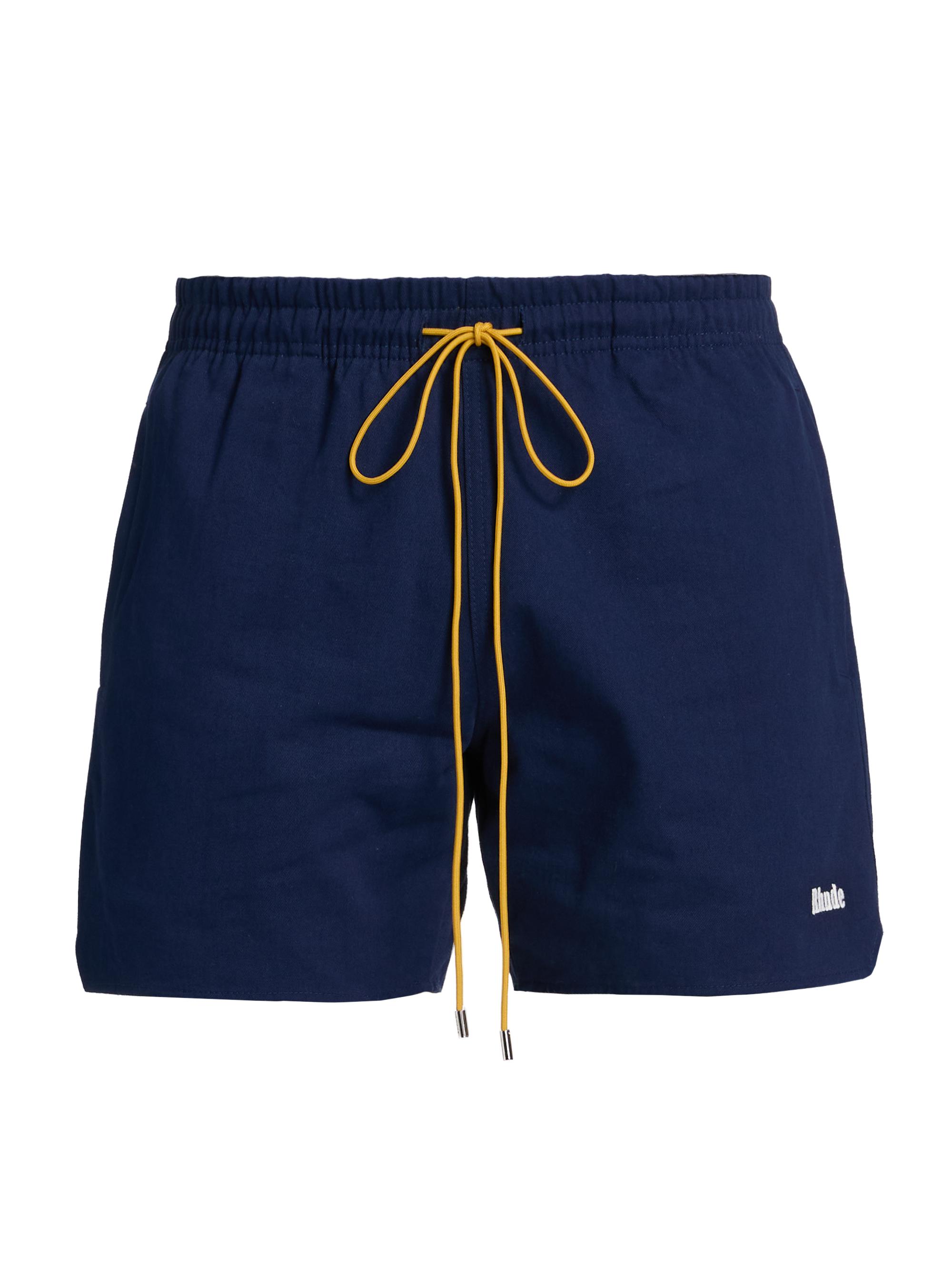 Rhude Men's Logo Cotton Swim Shorts - Navy White
