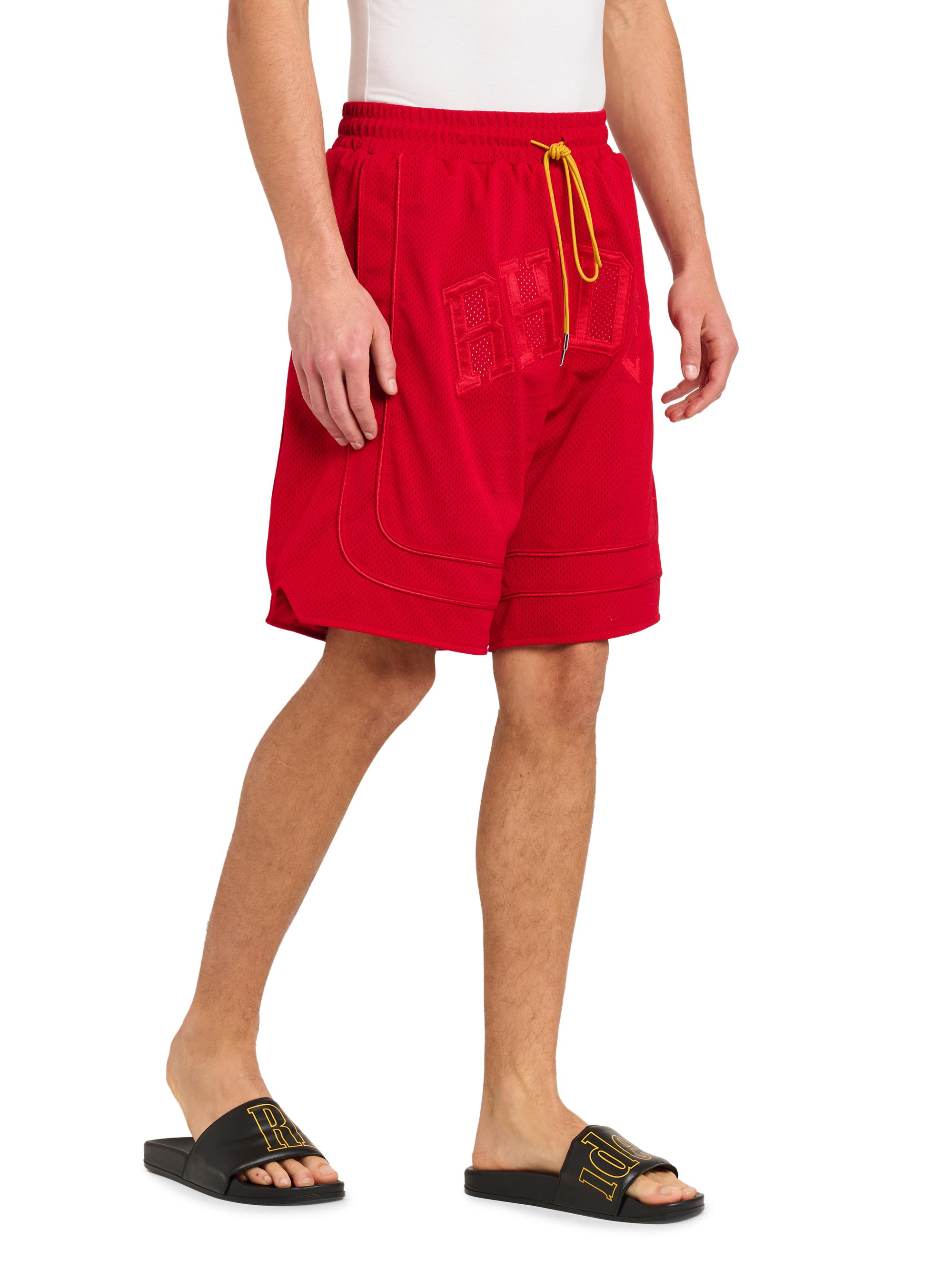 Rhude Baggy Mesh Collegiate Logo Shorts | Saks Fifth Avenue
