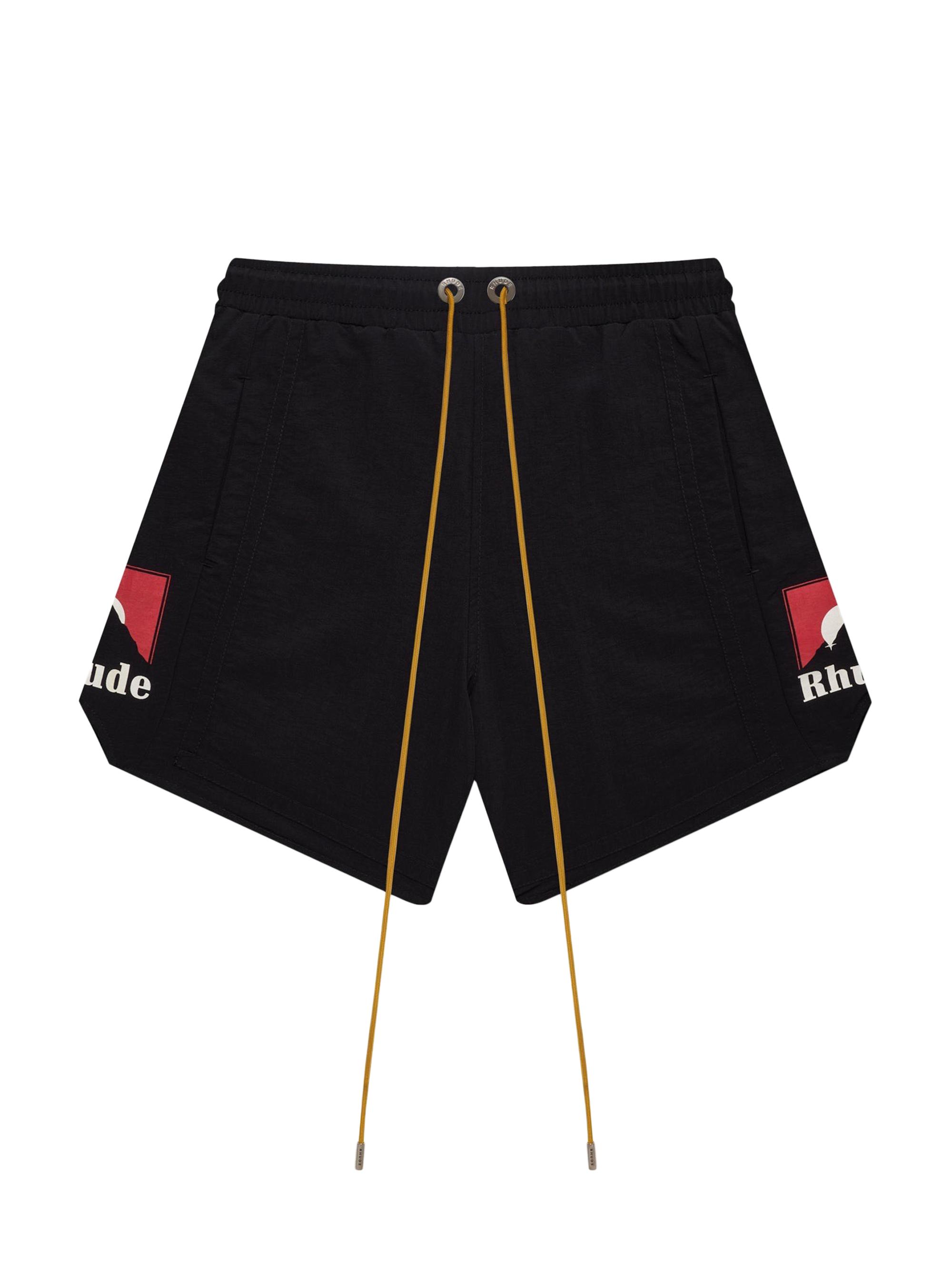 Rhude Men's Moonlight Logo Shorts - Black Red White