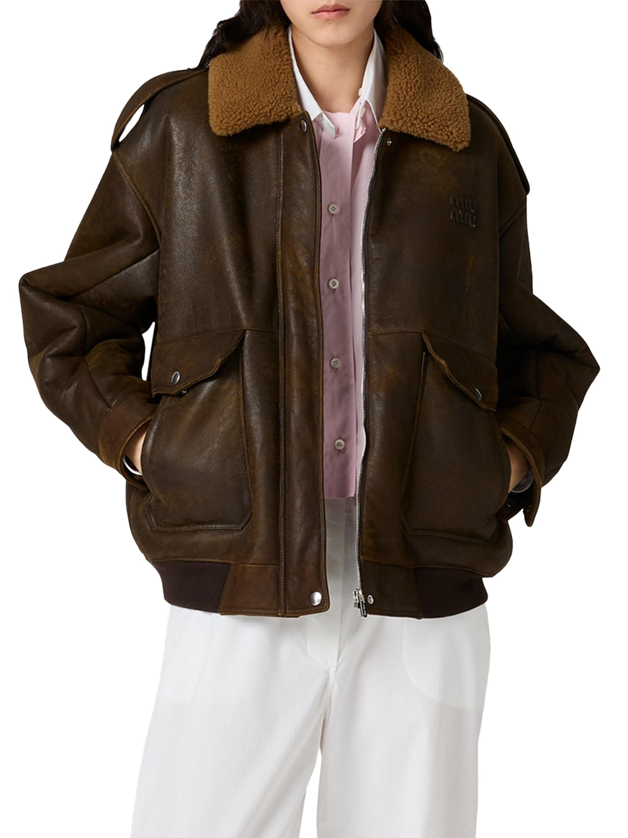 Miu Miu Shearling Blouson Jacket | Saks Fifth Avenue
