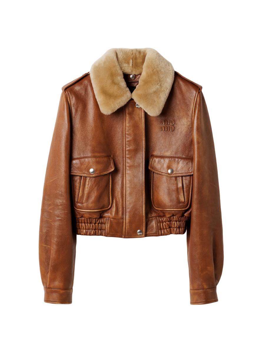 Miu Miu Nappa Leather Jacket | Saks Fifth Avenue