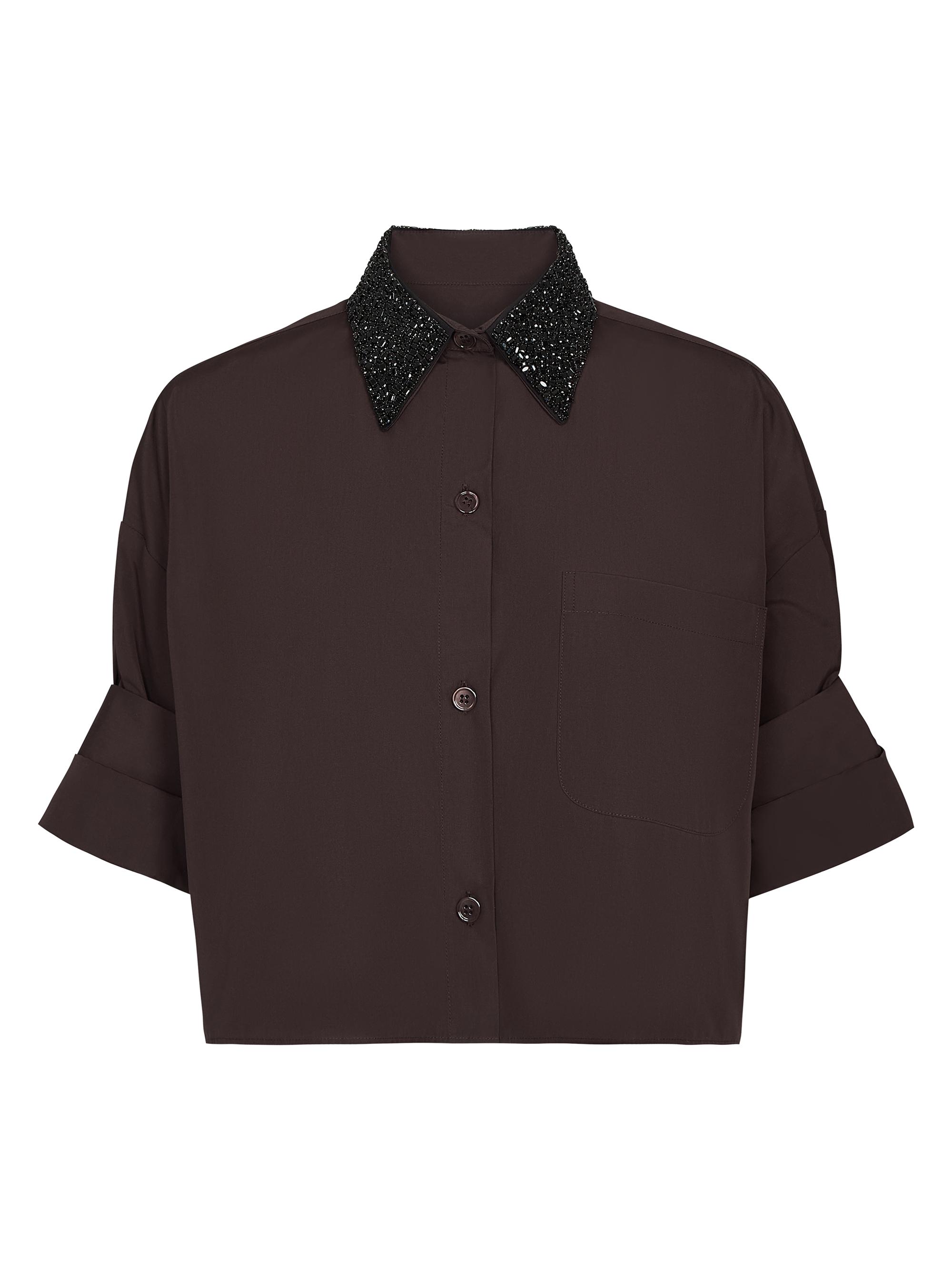 Next Ex Crystal-Collar Cotton Poplin Shirt