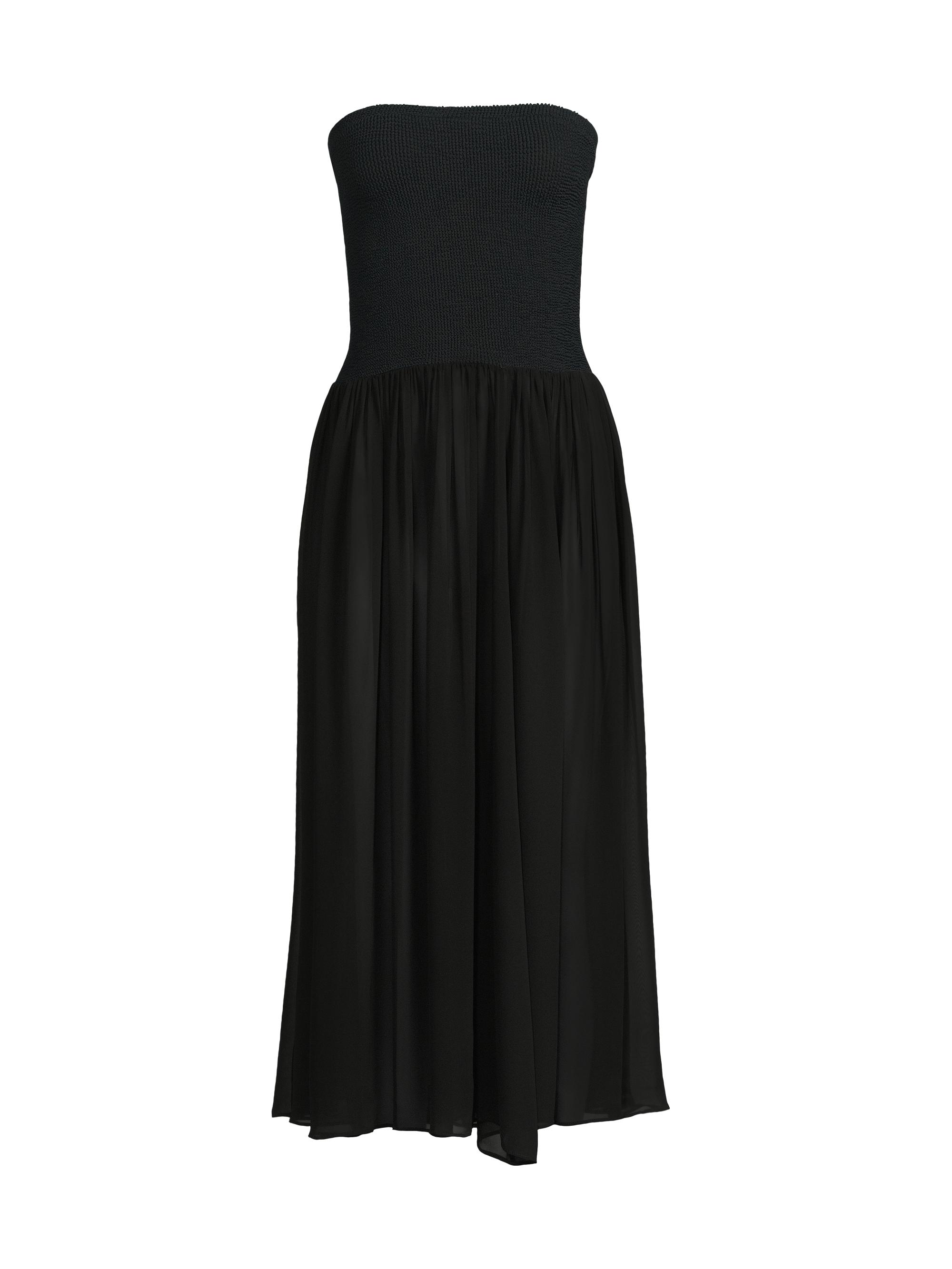 Hunza G Women's Strapless Hybrid Midi-Dress - Black