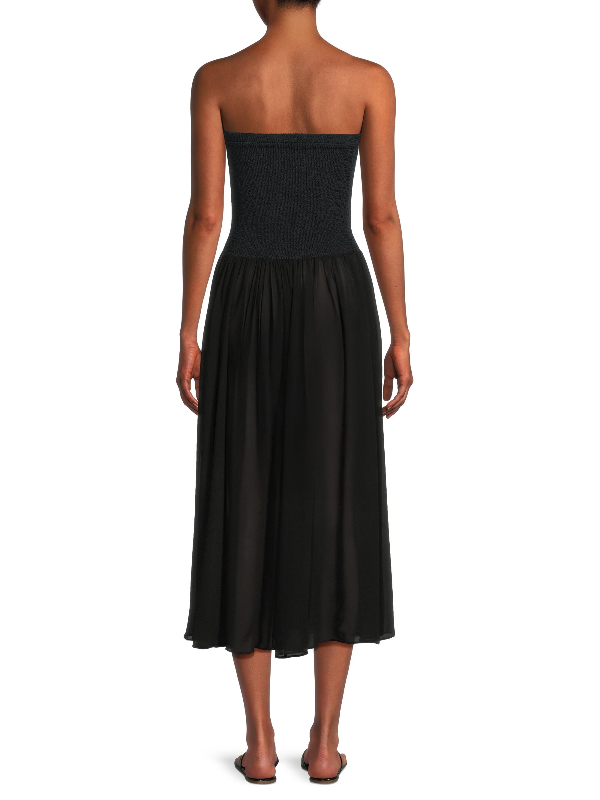 hybrid midi dress FLORERE black Knit And Woven Mix hybrid Midi Dress  Florere