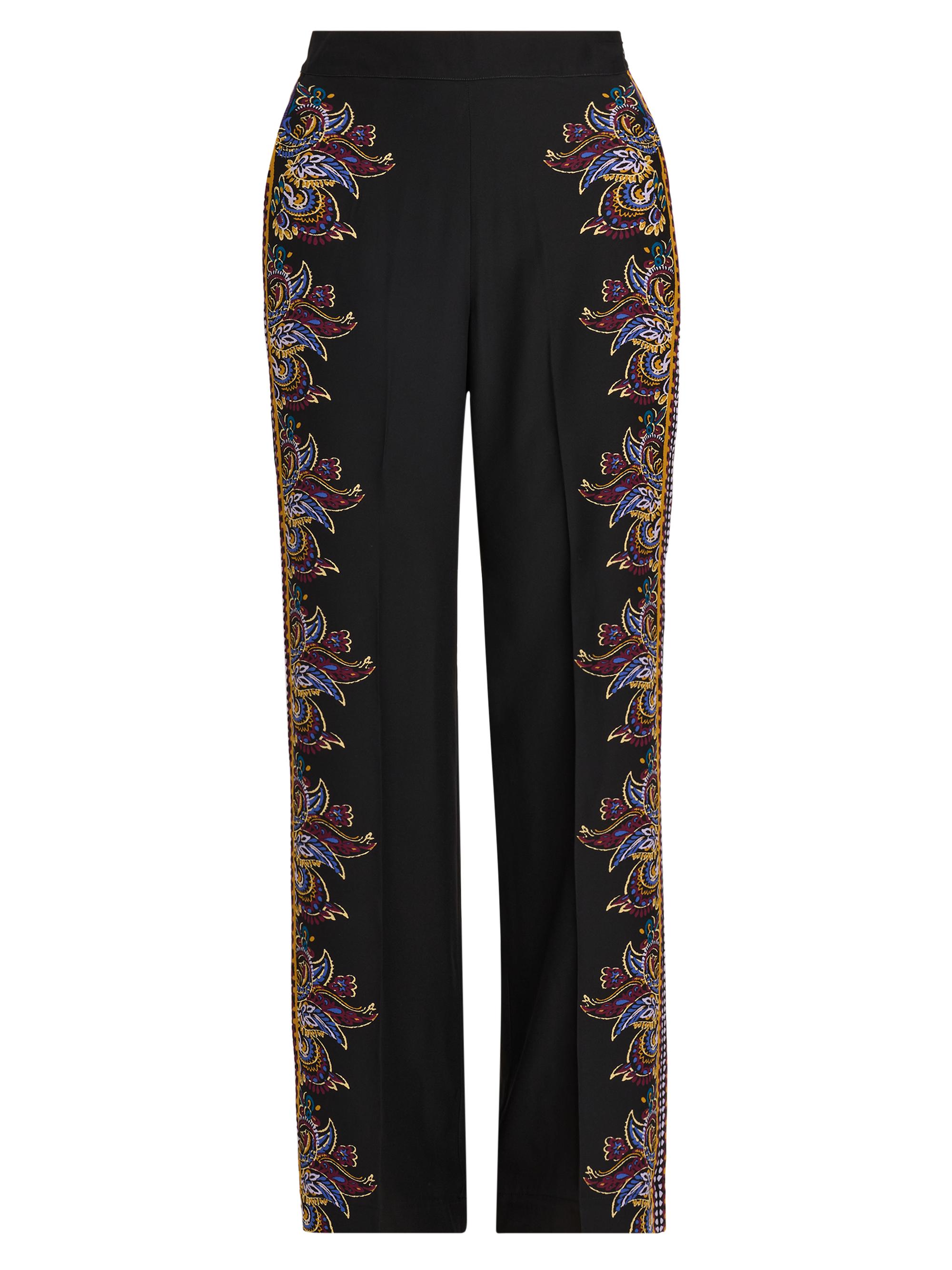 Etro Women's Paisley Straight-Leg Trousers - Nero