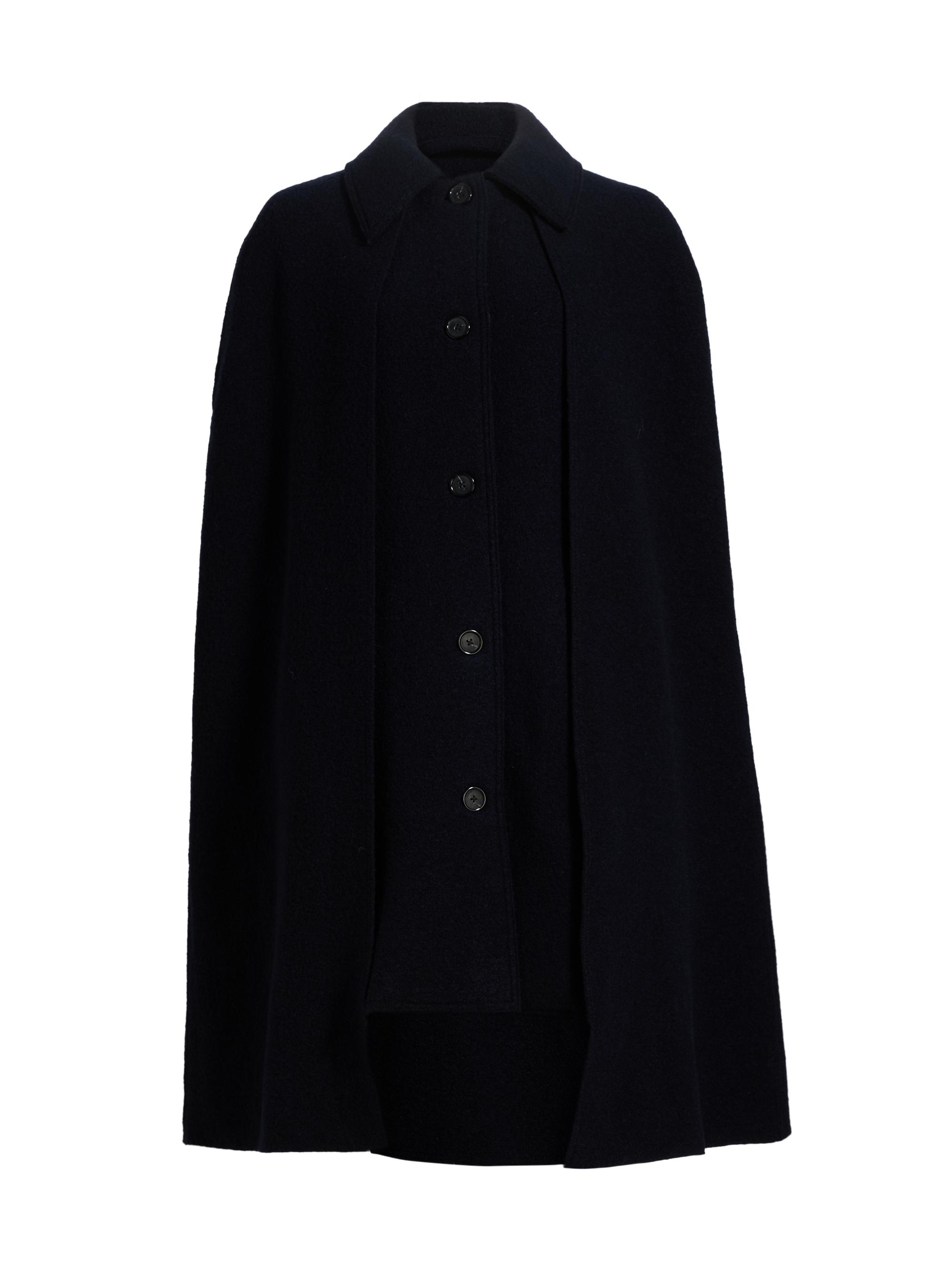 Toteme Women's Bouclé Wool Cape Coat - Navy
