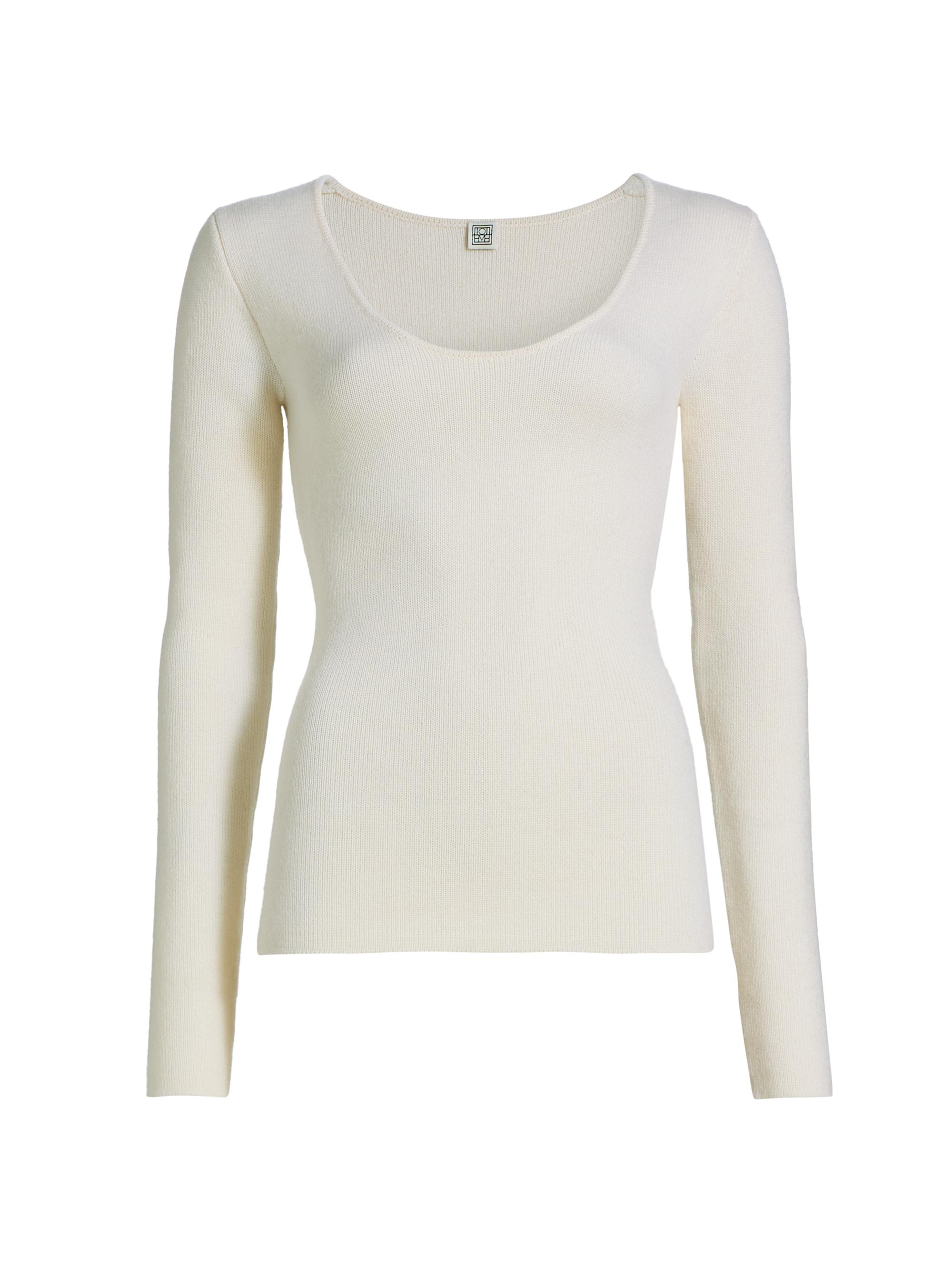 Scoopneck Merino Wool-Blend Top