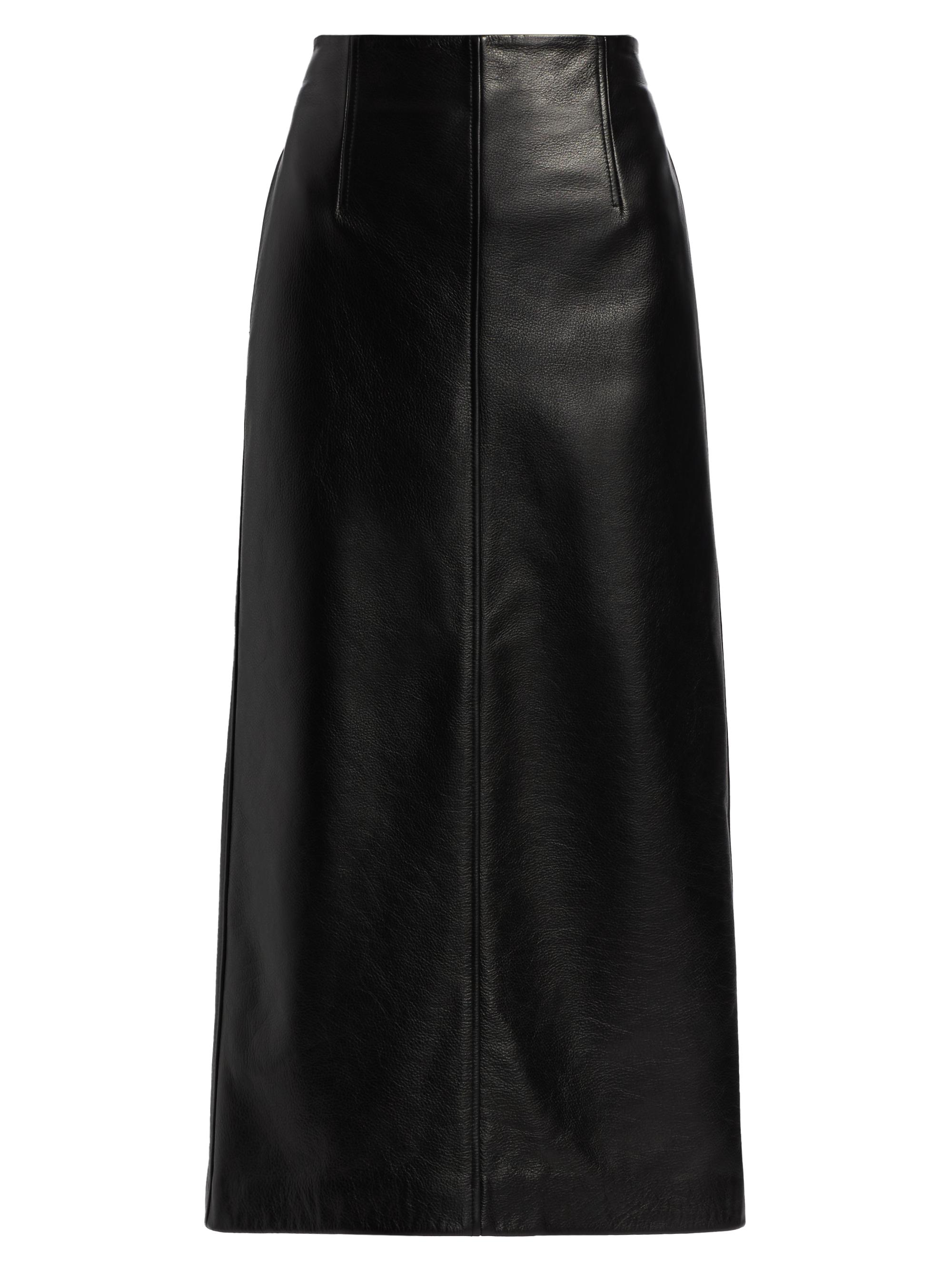 Toteme Women's Grained Leather Maxi Pencil Skirt - Black