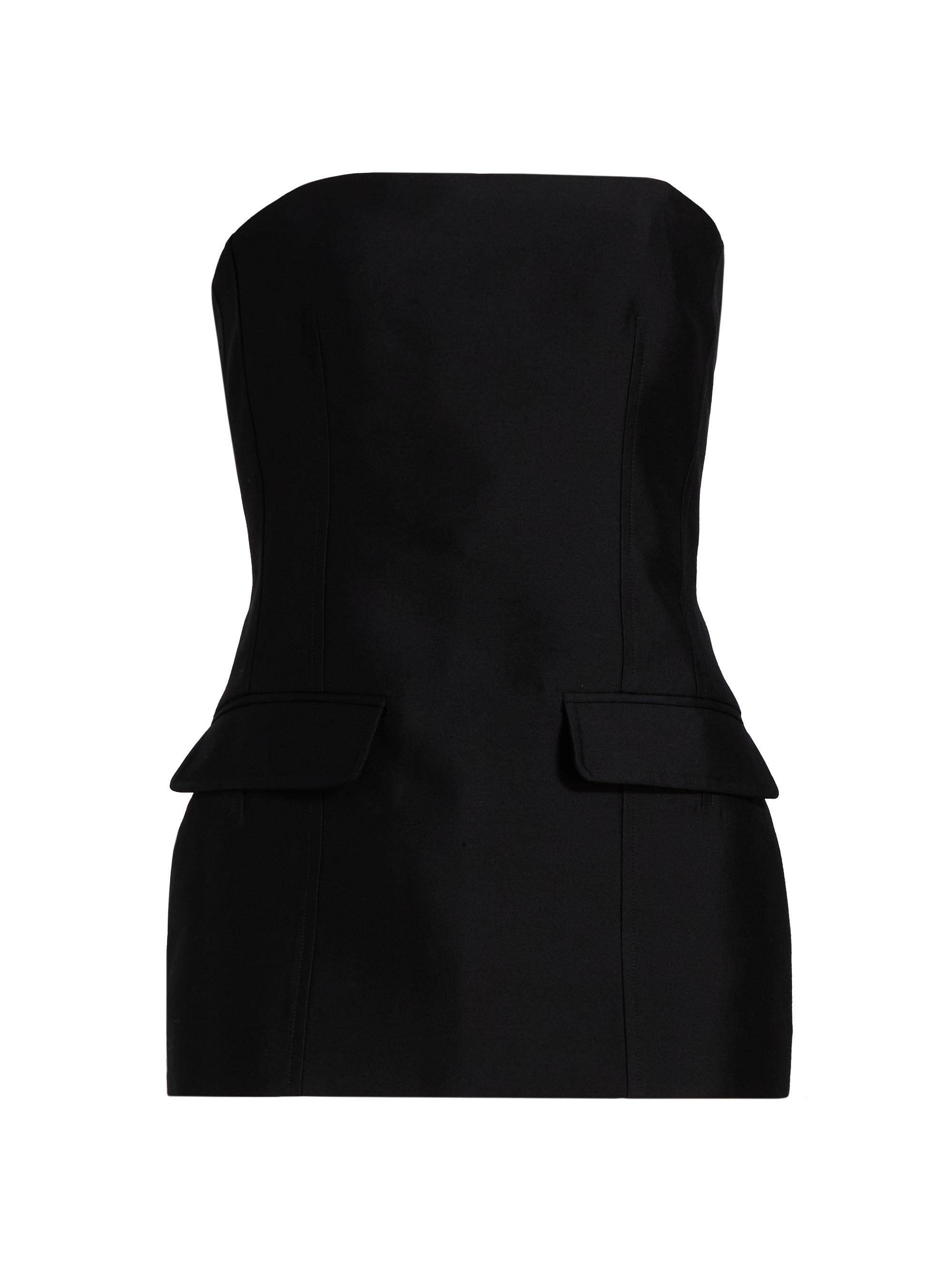 Toteme Women's Strapless Crepe Pocket Top - Black