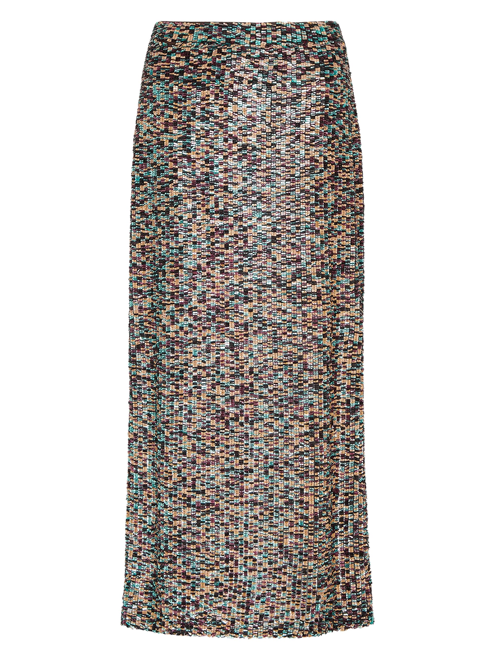 TWP Women's Sylkie Stacked Paillette Maxi Skirt - Dark Chocolate