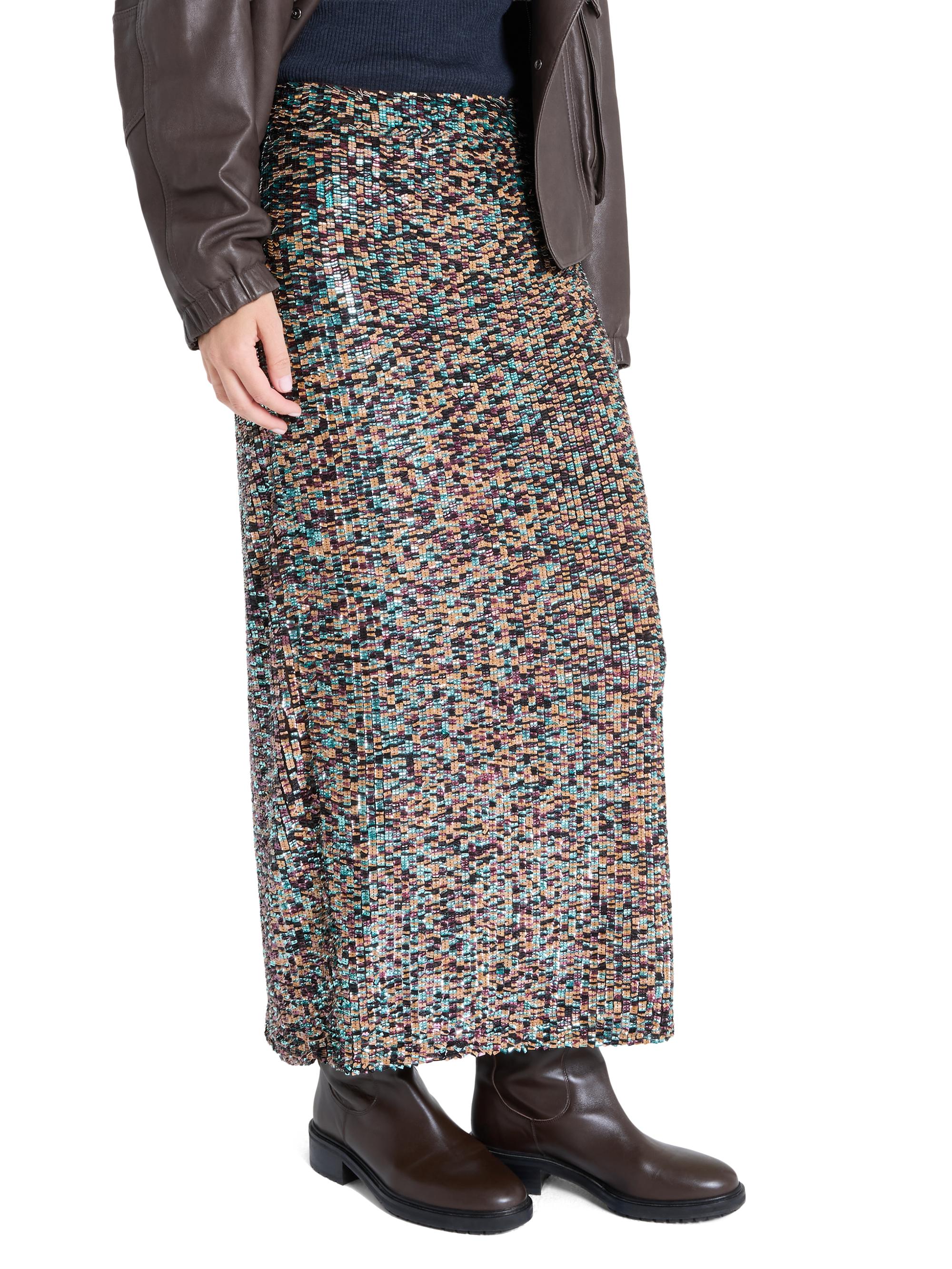 Sylkie Stacked Paillette Maxi Skirt