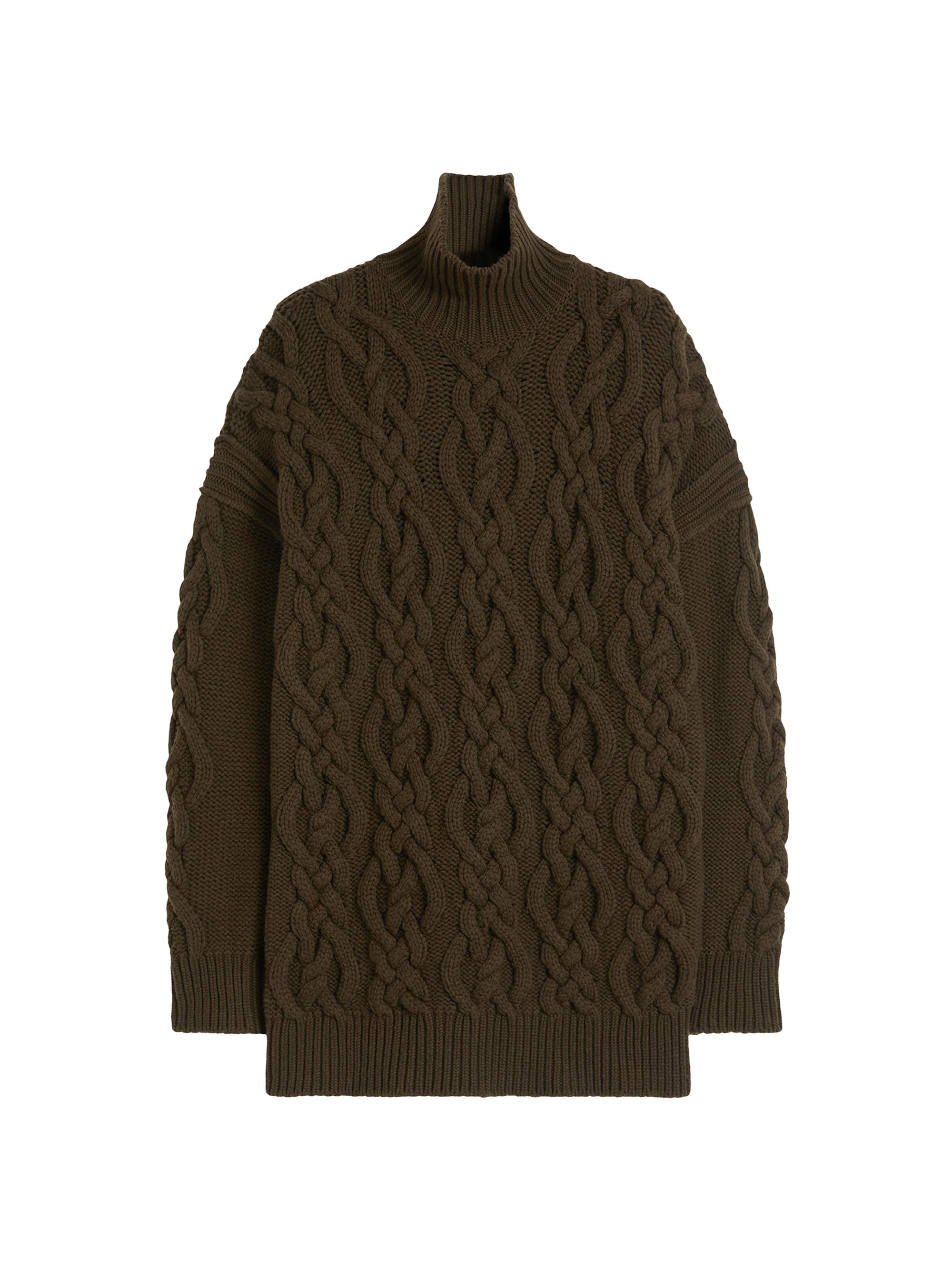 Max Mara Women's Wool and Cashmere Cable Knit Dress - Moss Green