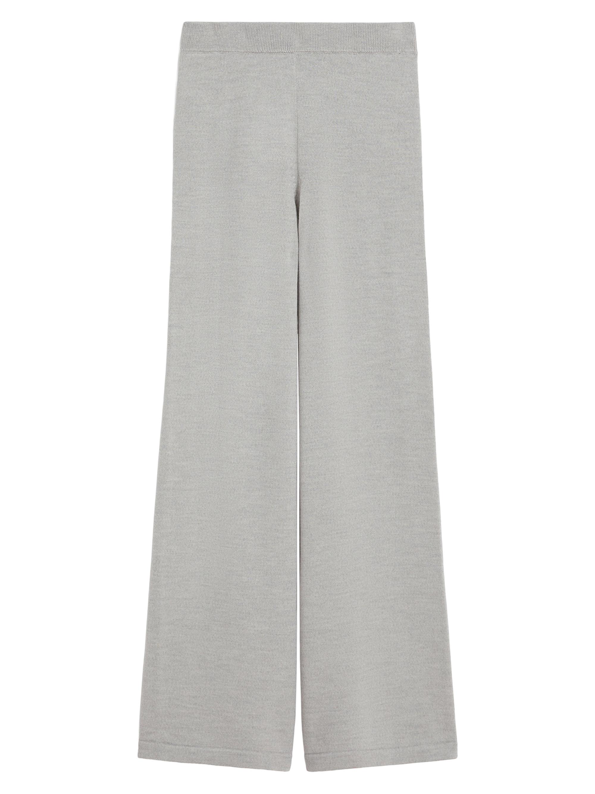 MM Max Mara Women's Wool Yarn Trousers - Light Grey Melange