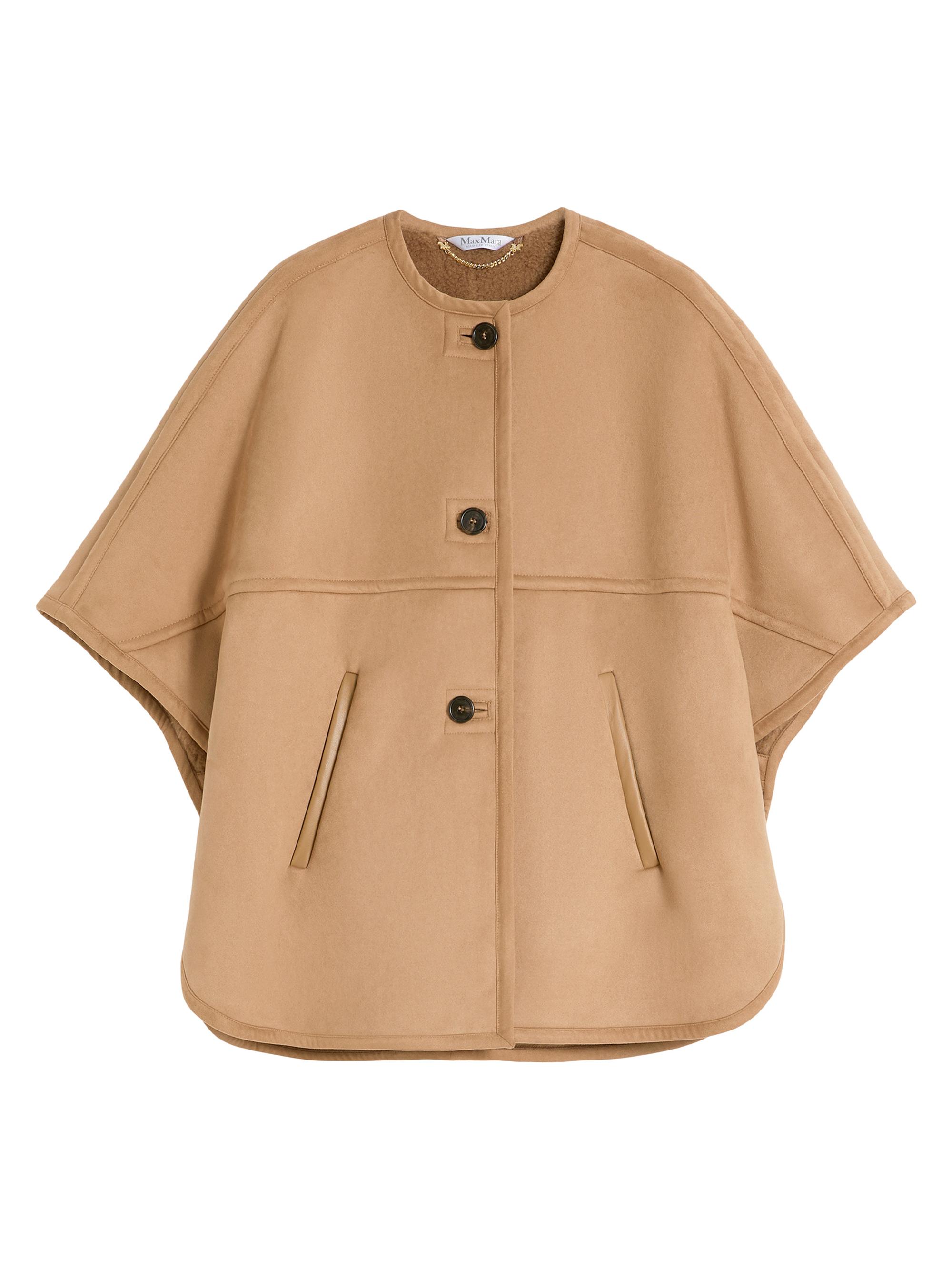 Max Mara Women's Camel Teddy and Suede Effect Fabric Cape - Camel