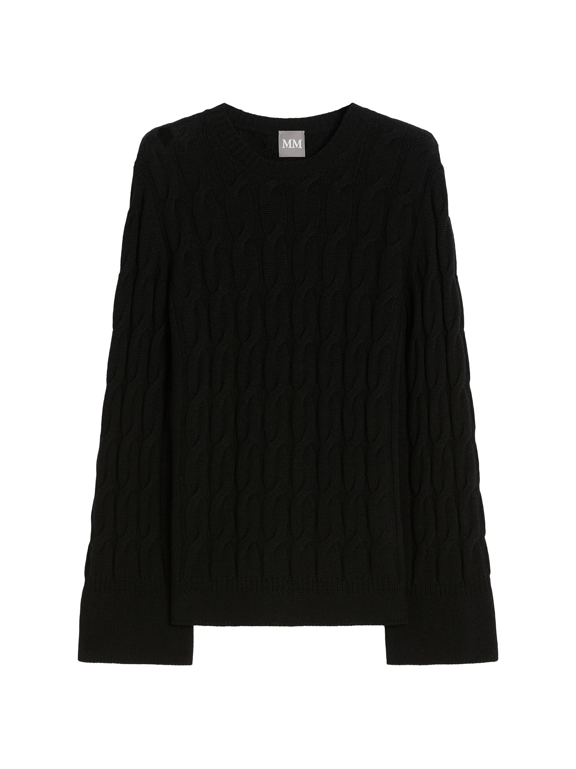 MM Max Mara Women's Wool Yarn Sweater - Black