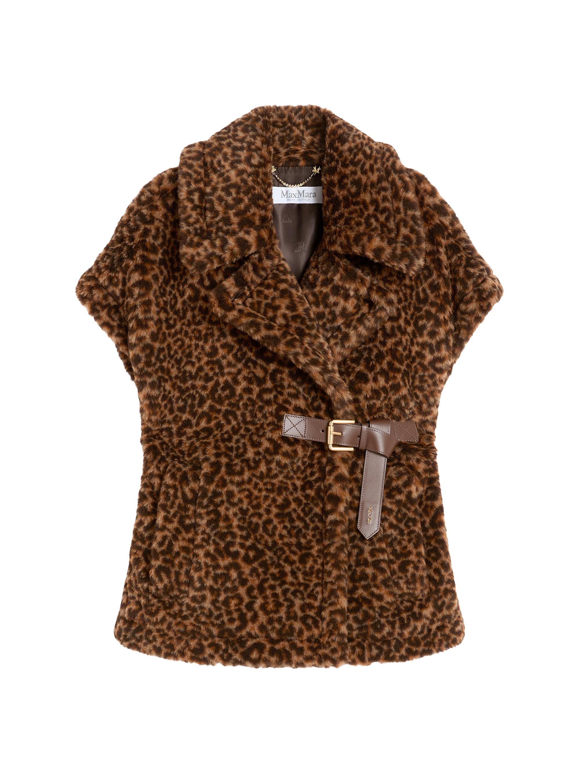 Max Mara Women's Cape in Jacquard Knit Alpaca and Wool Teddy Fabric - Beige