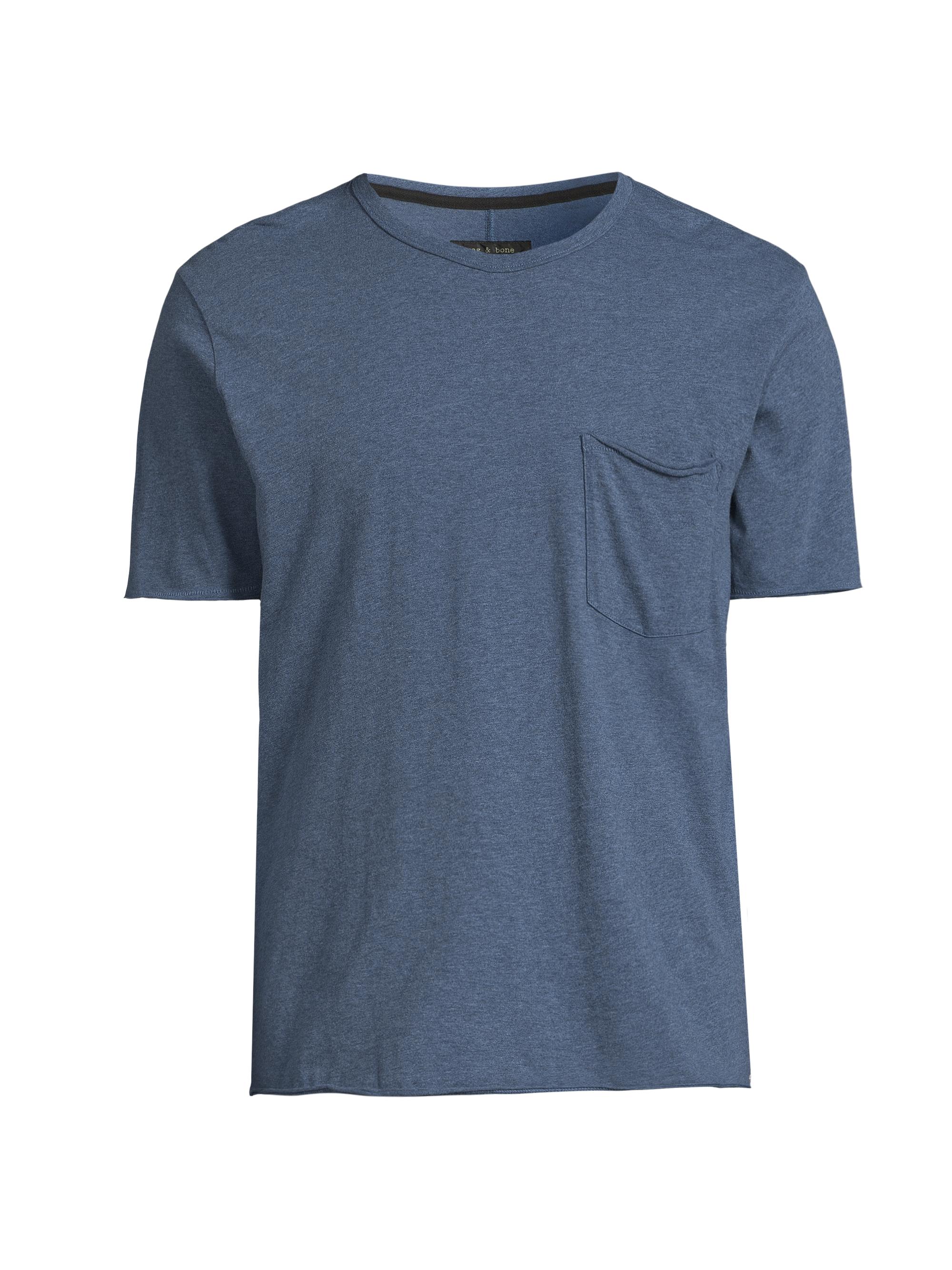 rag & bone Men's Miles Melange Pocket T-Shirt - Heather Navy