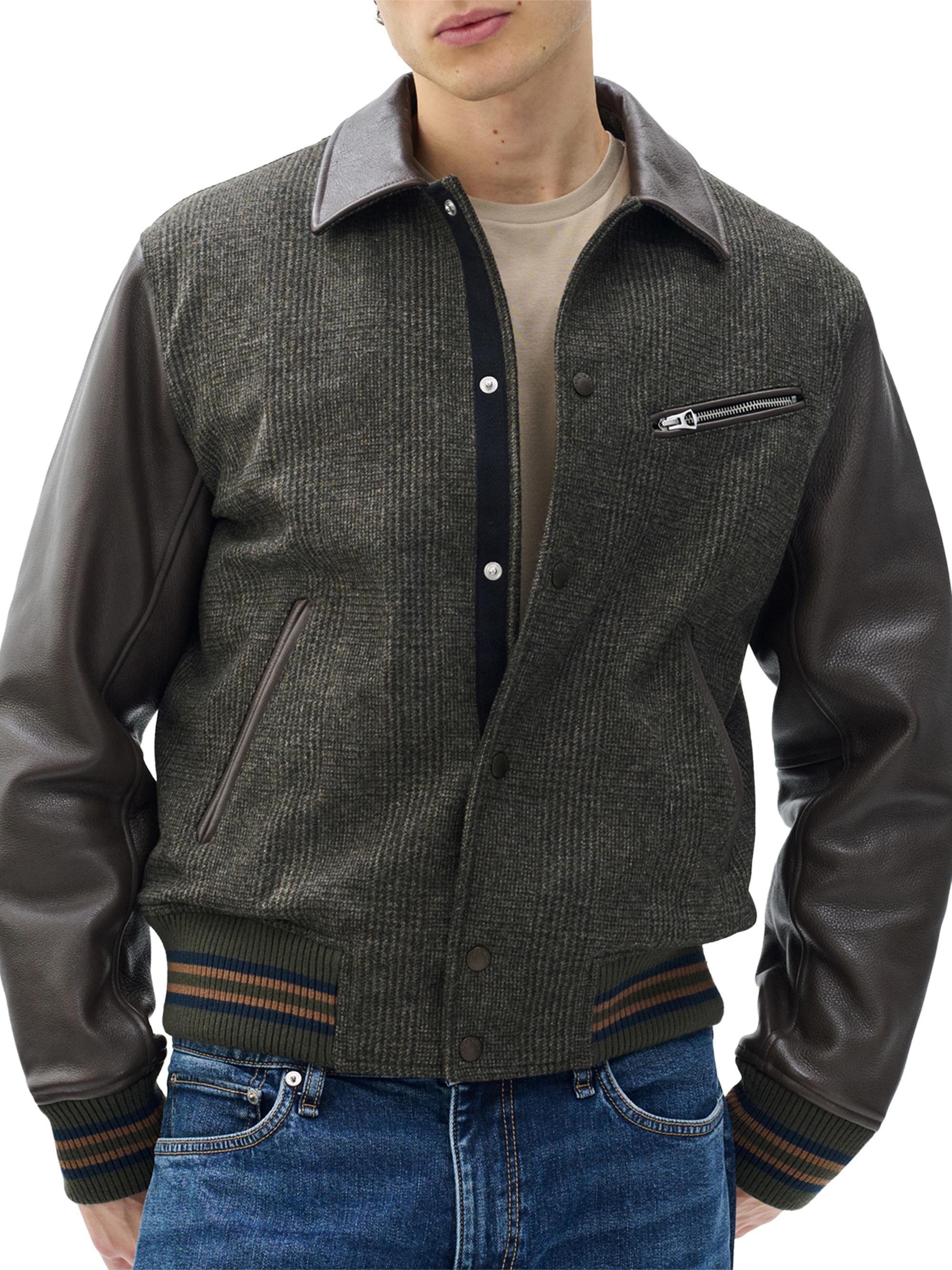 rag & bone Jeremy Wool & Leather Varsity Jacket | Saks Fifth Avenue