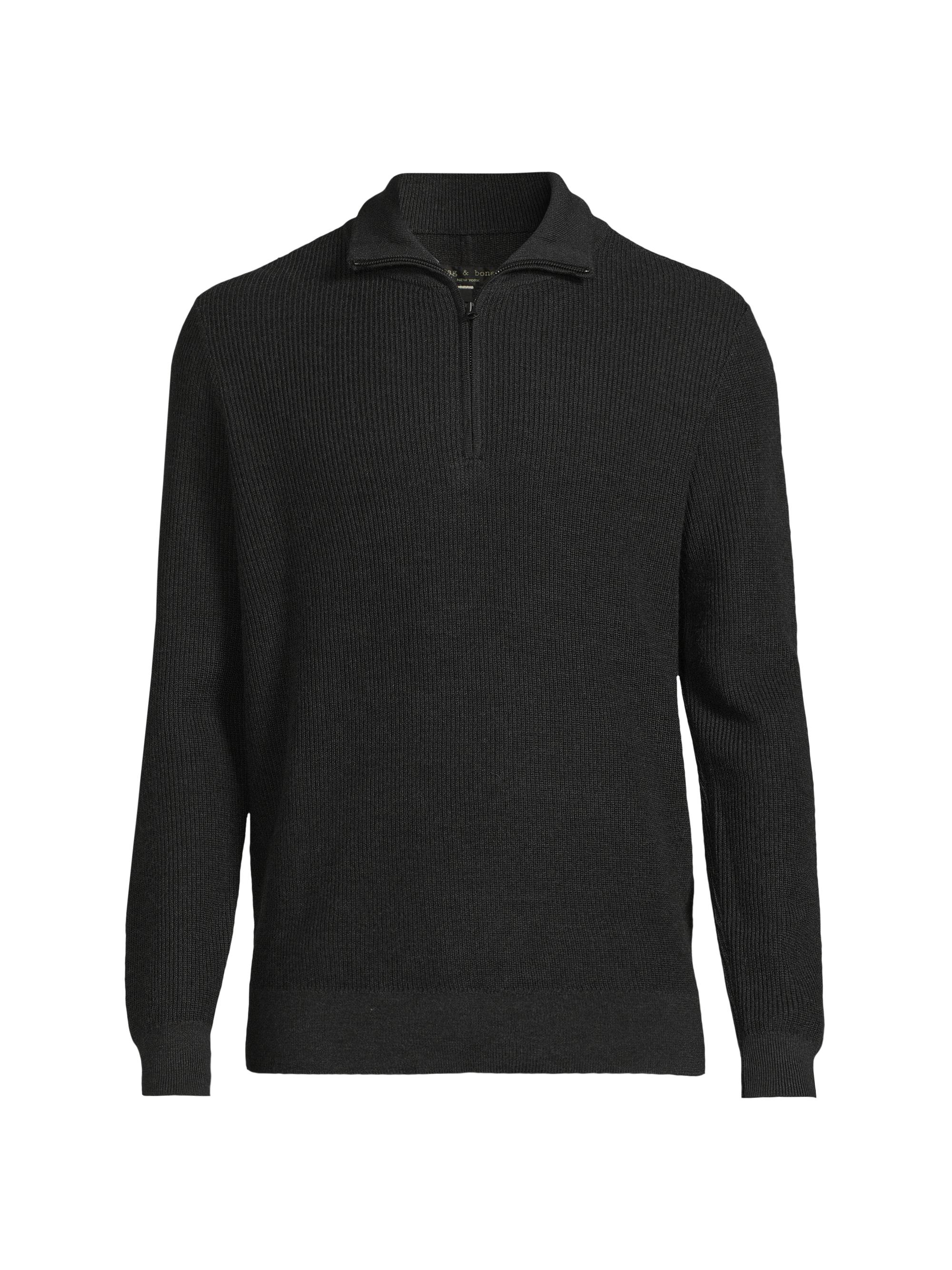 新品未開封S ENNOYMERINO WOOL SWEATER (BLACK) Eton Merino Wool Quarter-Zip Sweater | Saks Fifth Avenue