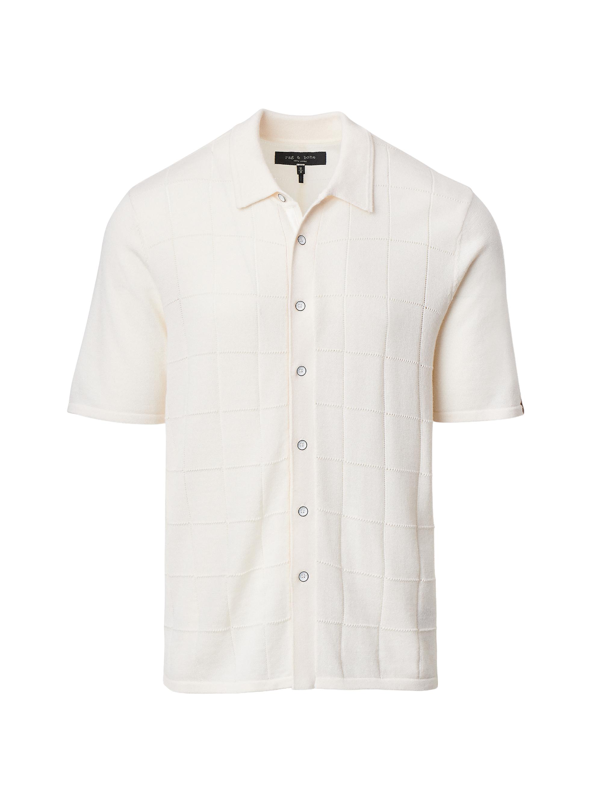 rag & bone Men's Dalton Window Pane Short-Sleeve Knit Shirt -