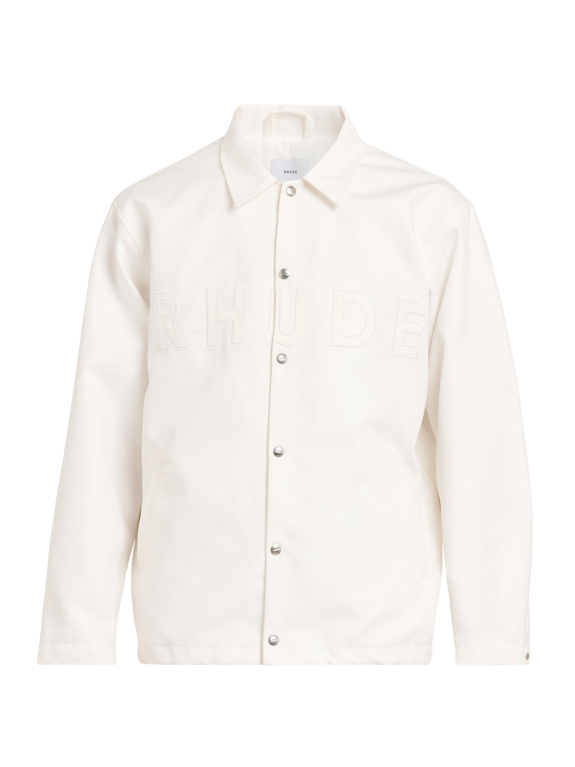 Rhude Men's Coaches Logo Cotton Jacket - White