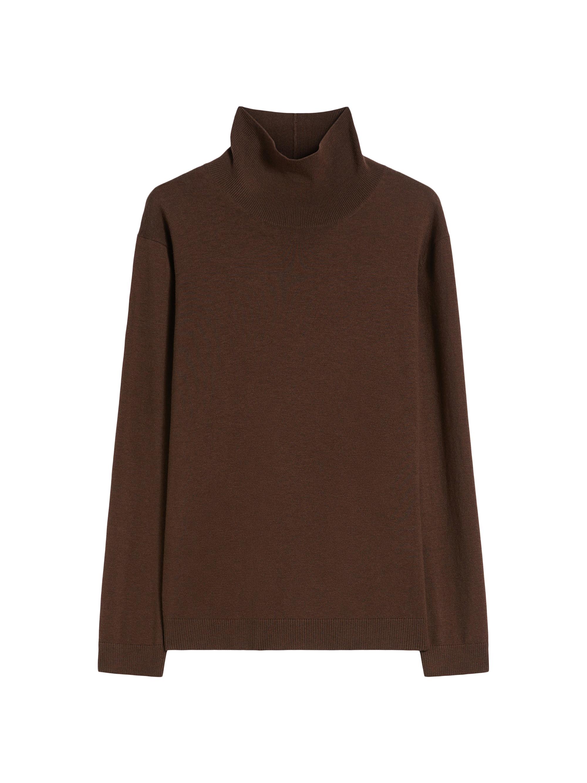Weekend Max Mara Women's Wool and Silk Knit Turtleneck - Chocolate