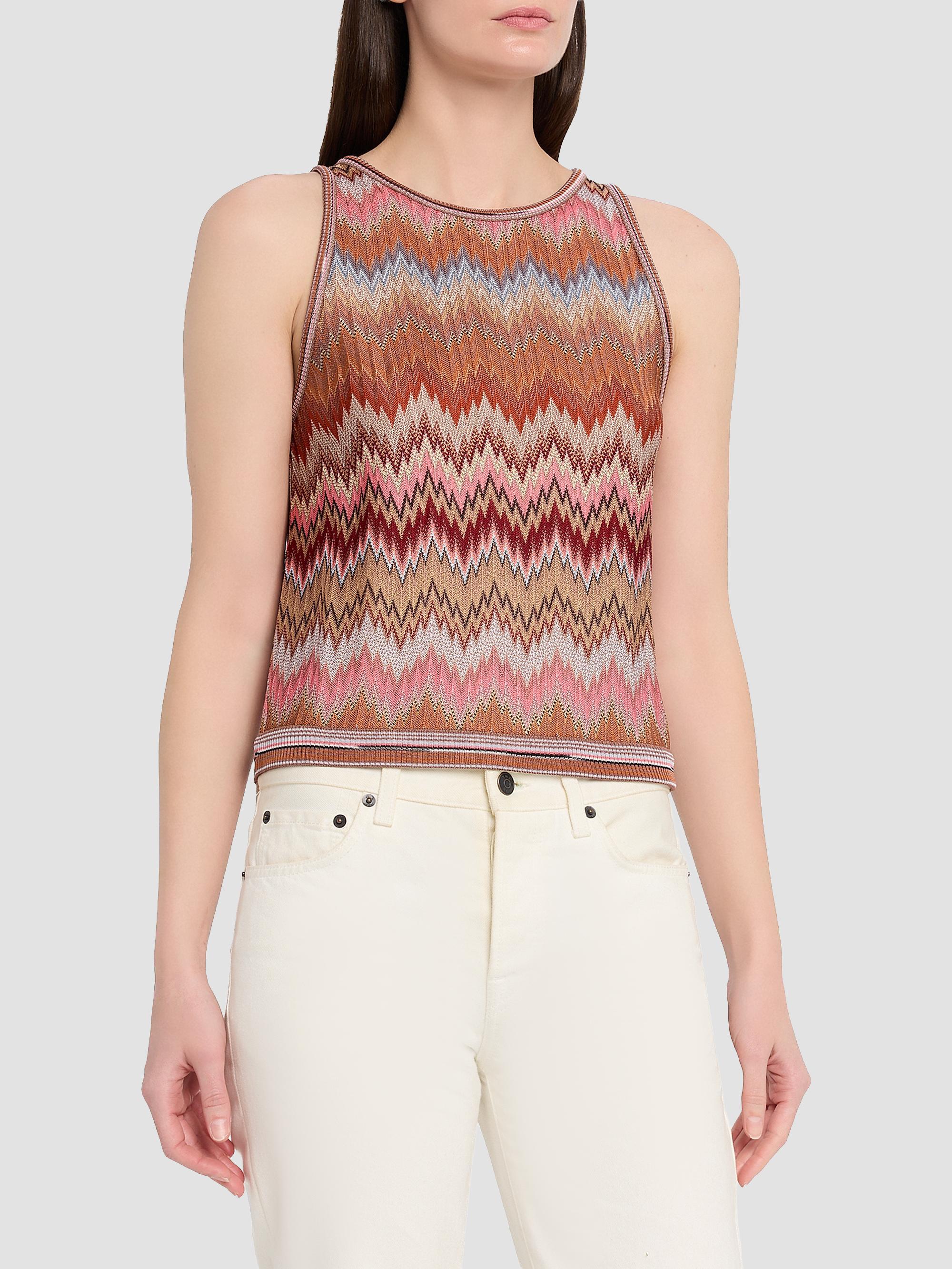 MISSONI オレンジタグ キャミワンピース ジグザグ シルクインナー M-L