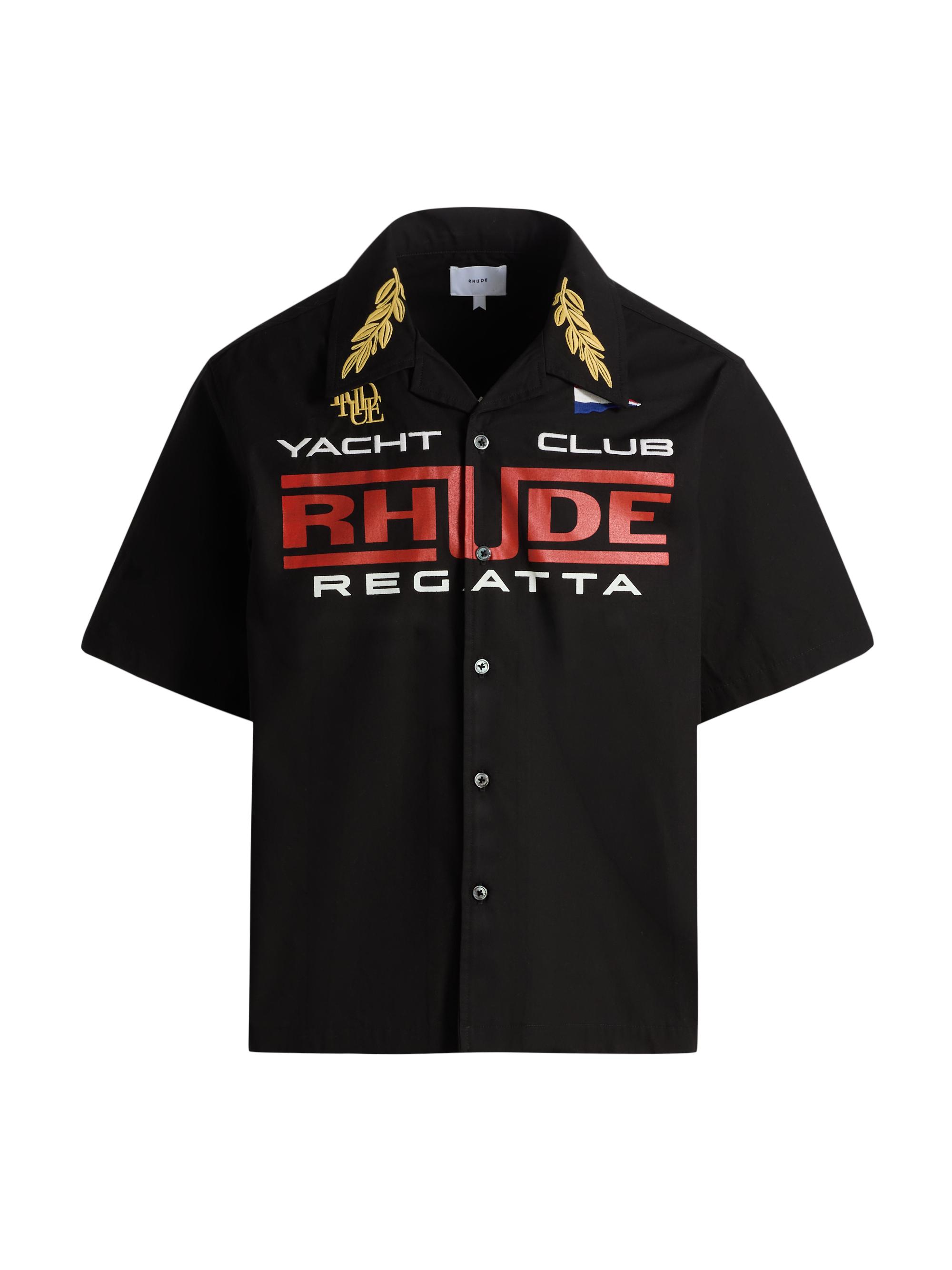 Rhude Men's Regatta Club Cotton Shirt - Black White