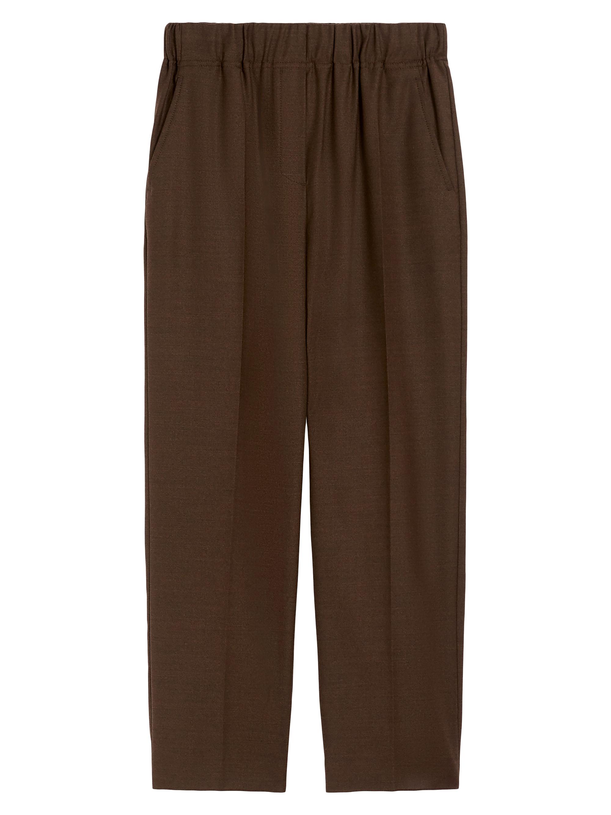 Weekend Max Mara Women's Wool Flannel Trousers - Chocolate