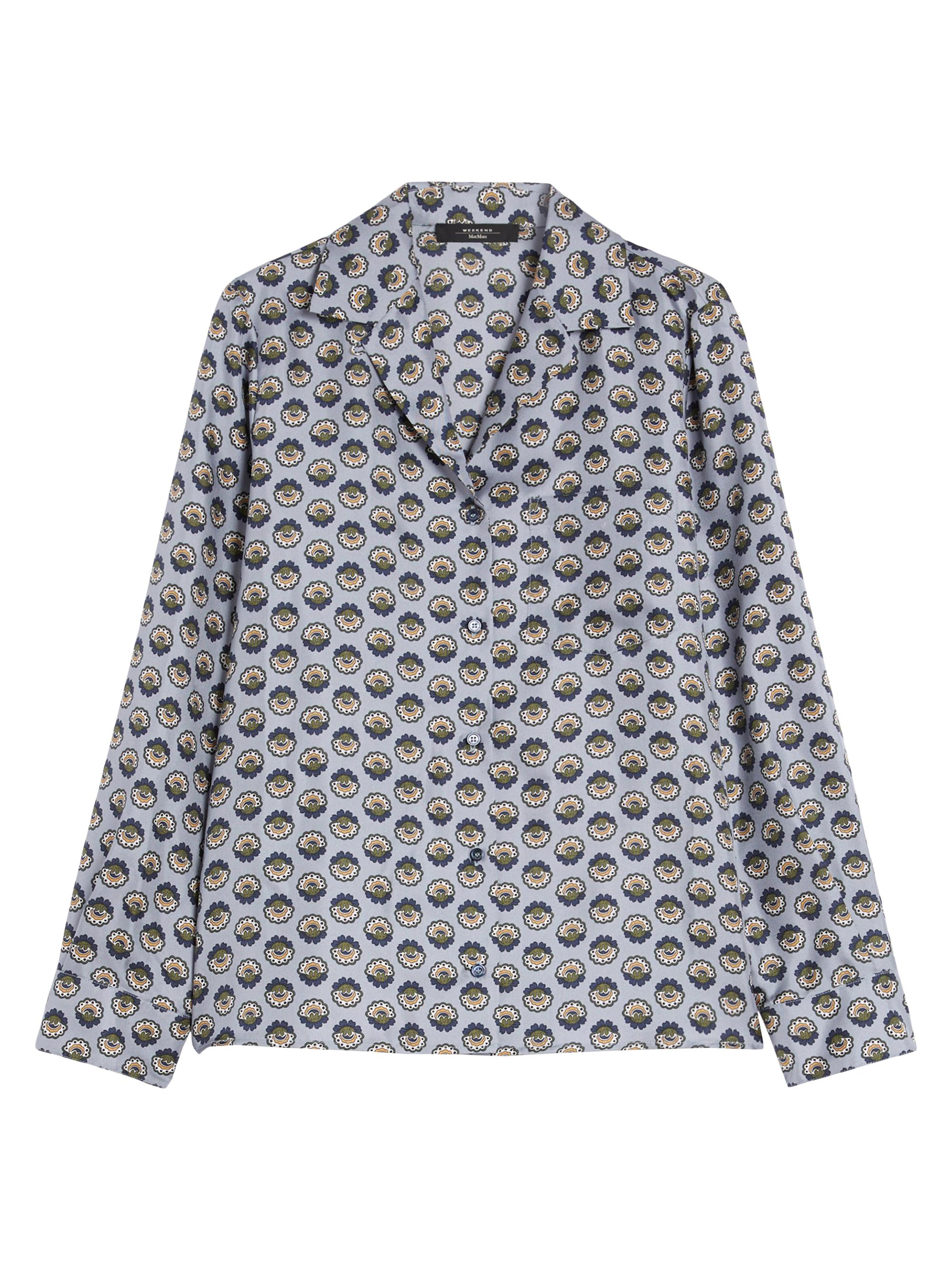 Weekend Max Mara Women's Printed Silk Pyjama Shirt - Light Blue
