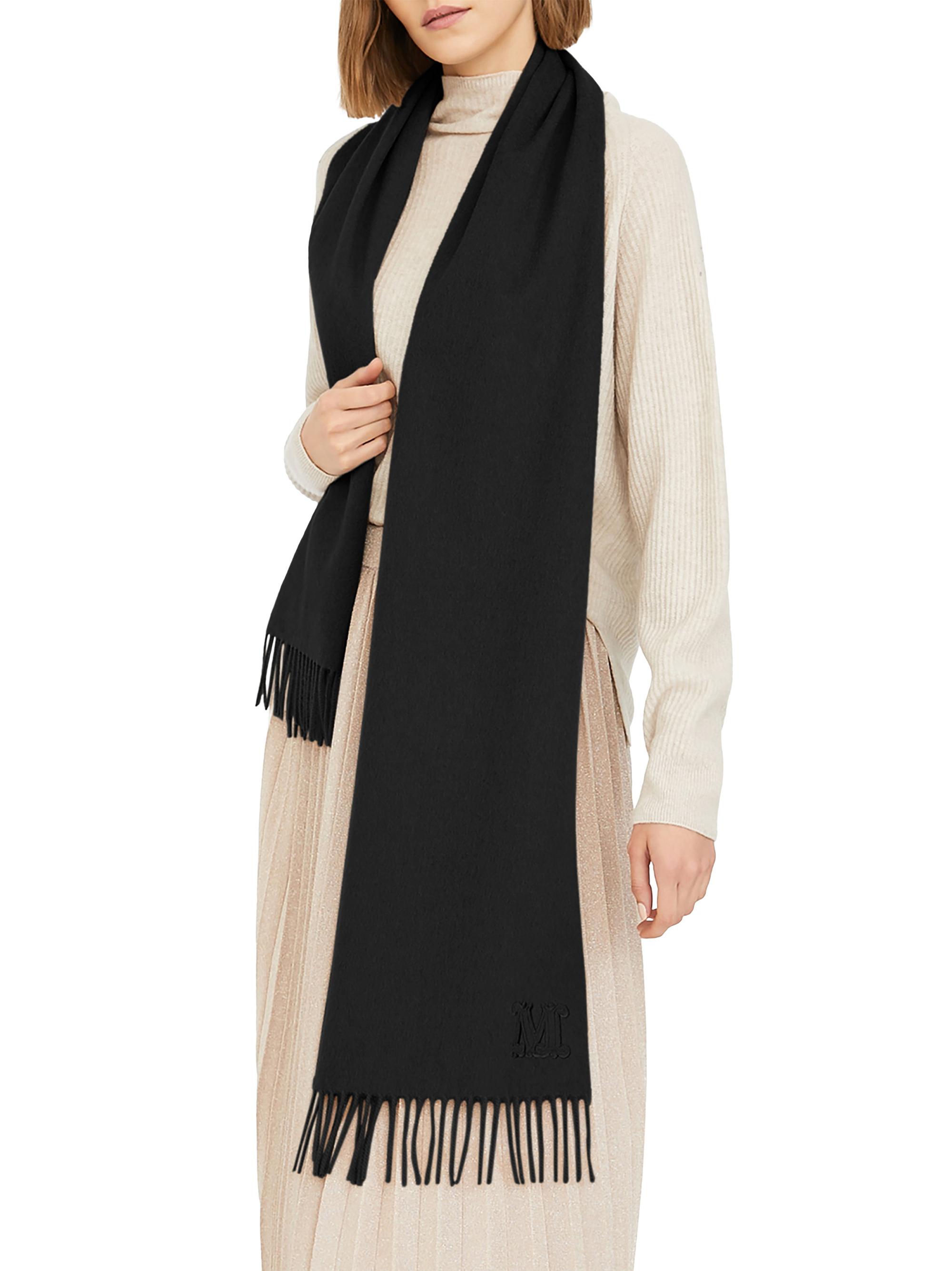 Max Mara Women's Monogram Embroidered Camel Stole - Black