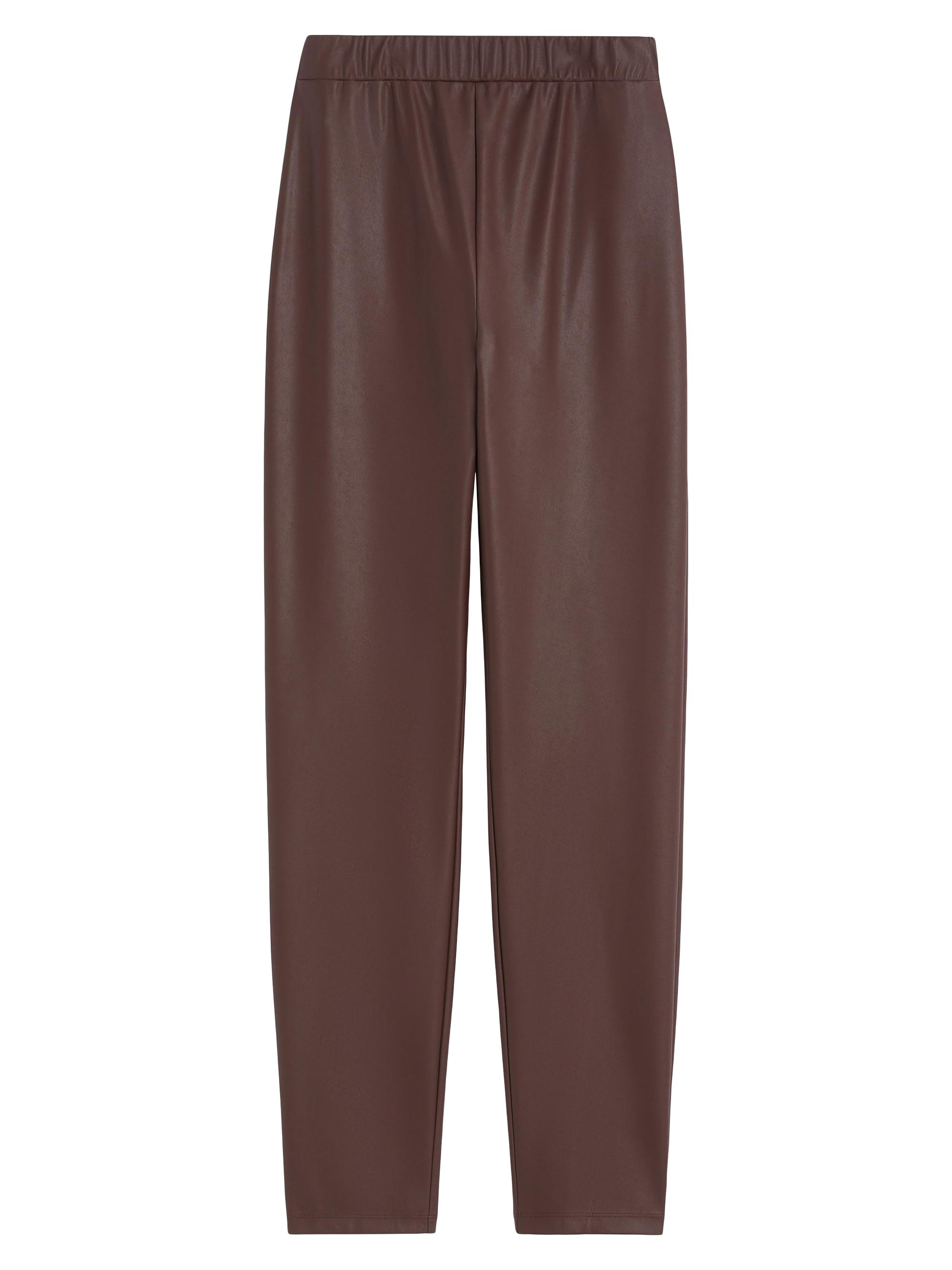 MM Max Mara Women's Coated Jersey Leggings - Bordeaux