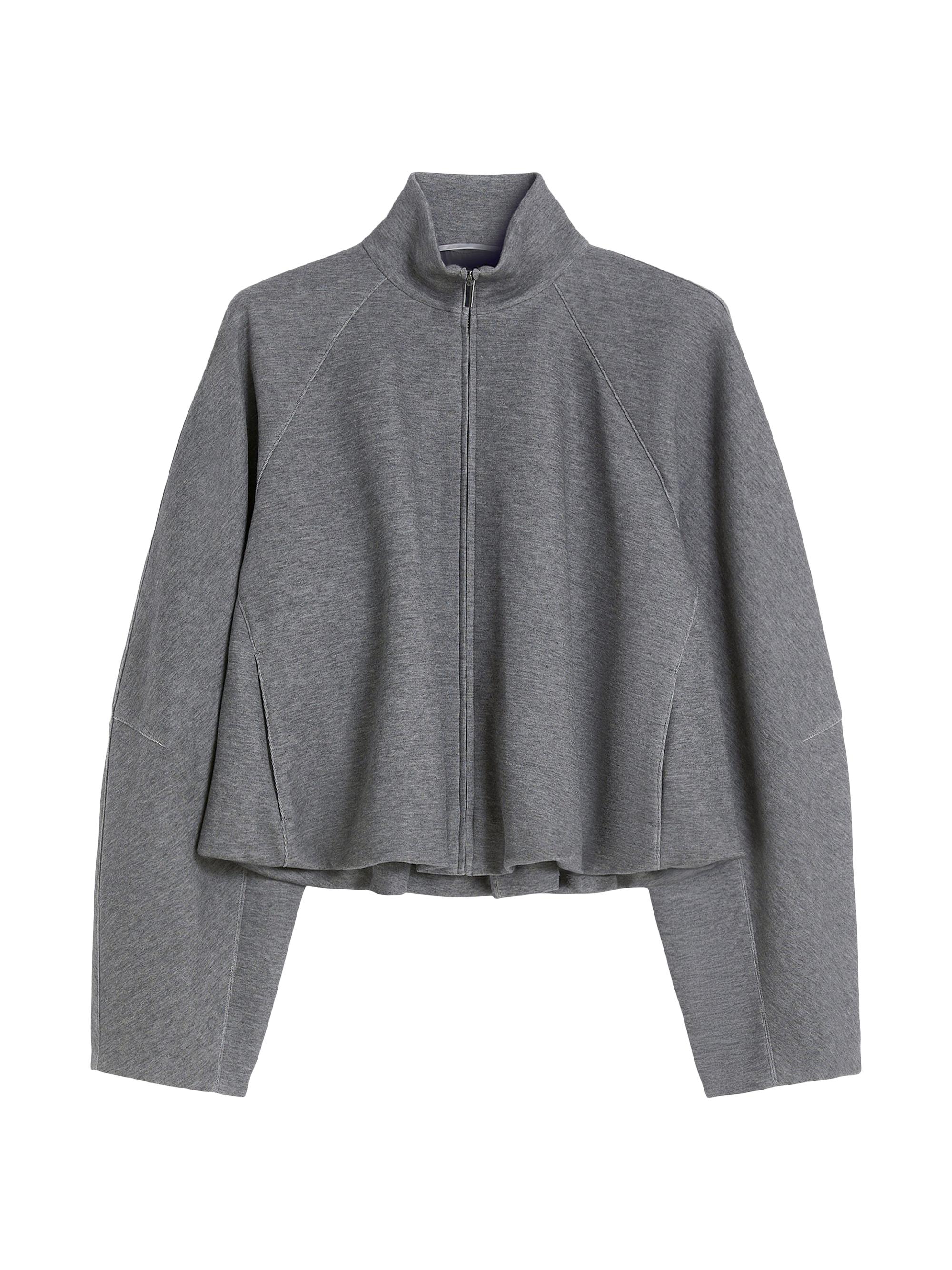 MM Max Mara Women's Cropped Jersey Sweatshirt - Dark Grey Melange