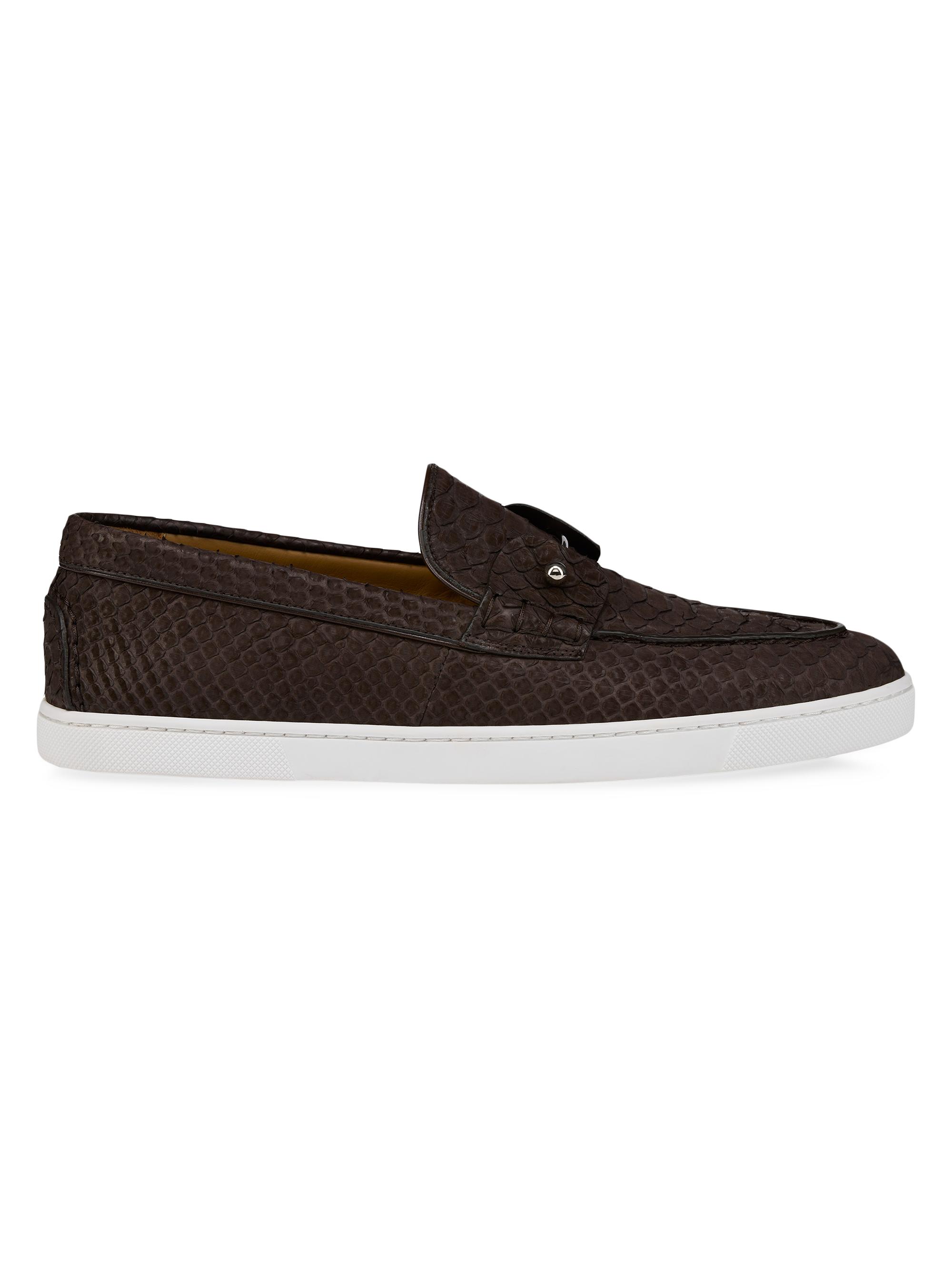 Christian Louboutin Men's Chambeli Boat Shoes - Cafe