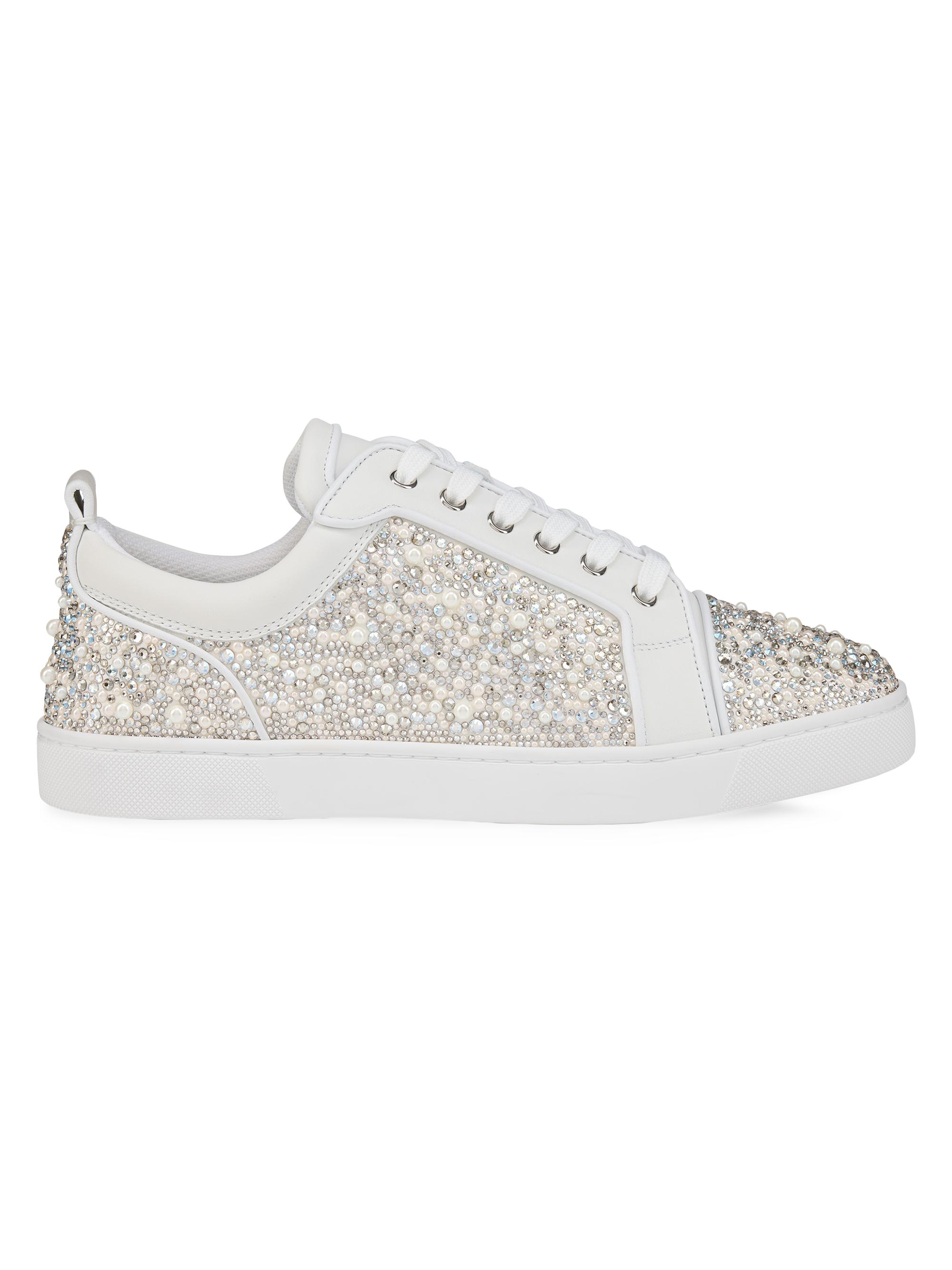 Christian Louboutin Men's Louperla Jr Low-Top Sneakers - White