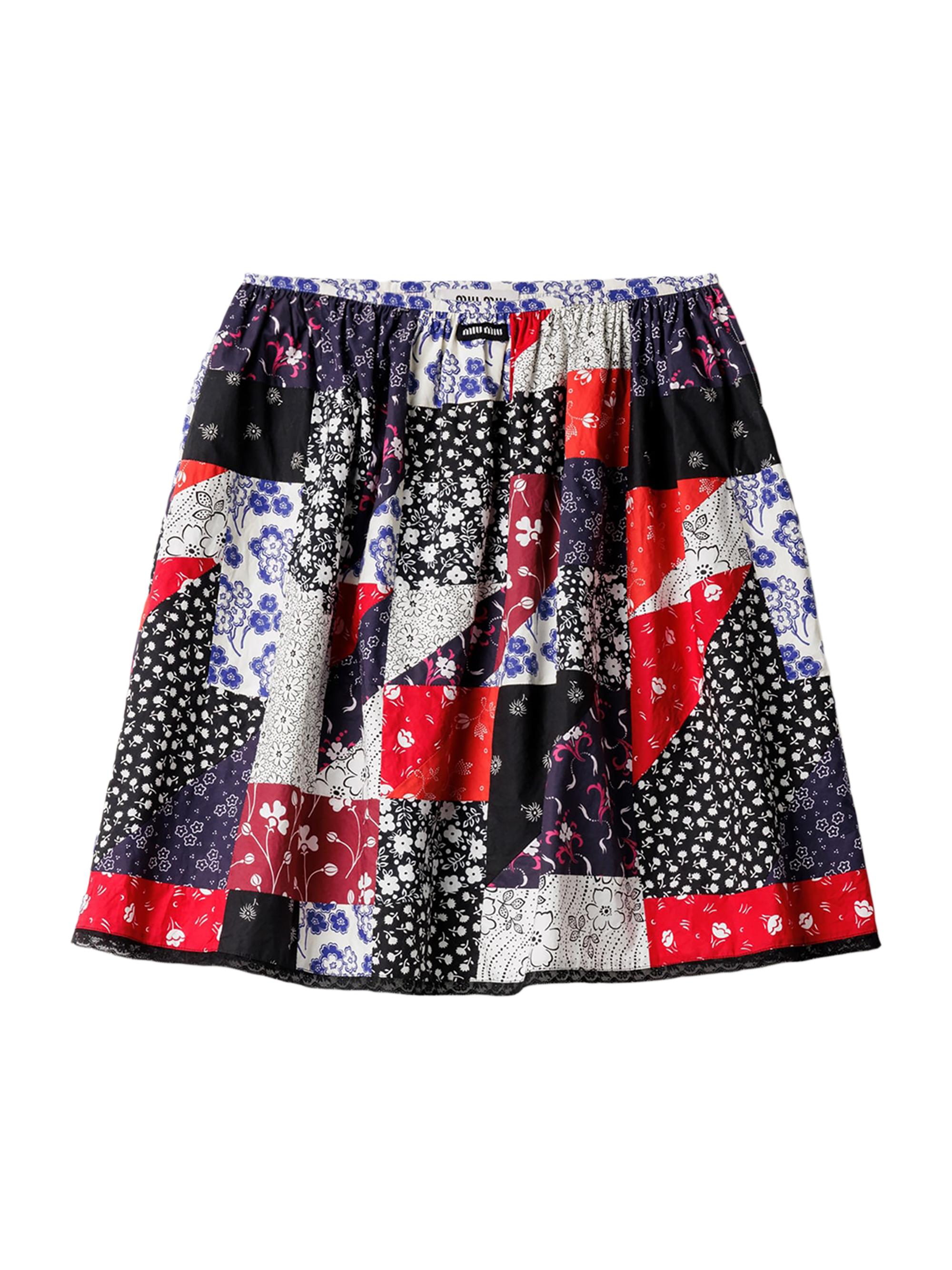 Miu Miu Women's Patchwork Poplin Skirt