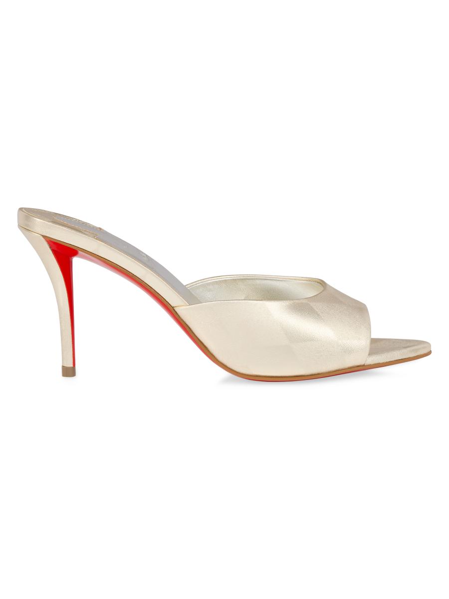 Christian Louboutin Miss Z 80MM Laminated Lamb Mule Sandals | Saks