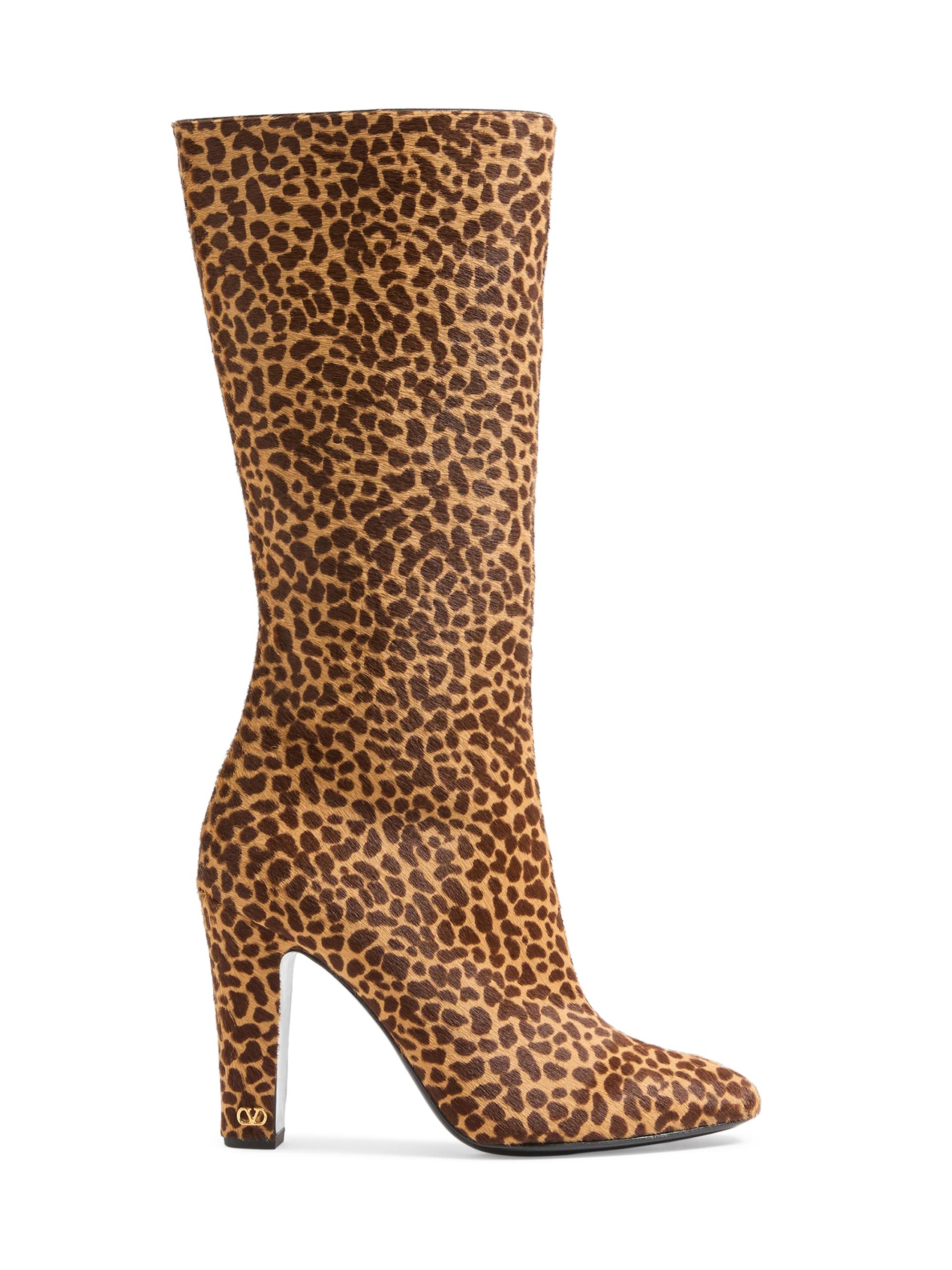 Valentino Garavani Women's Hotty 100MM Boots in Pony-Effect Calfskin - Animal Print