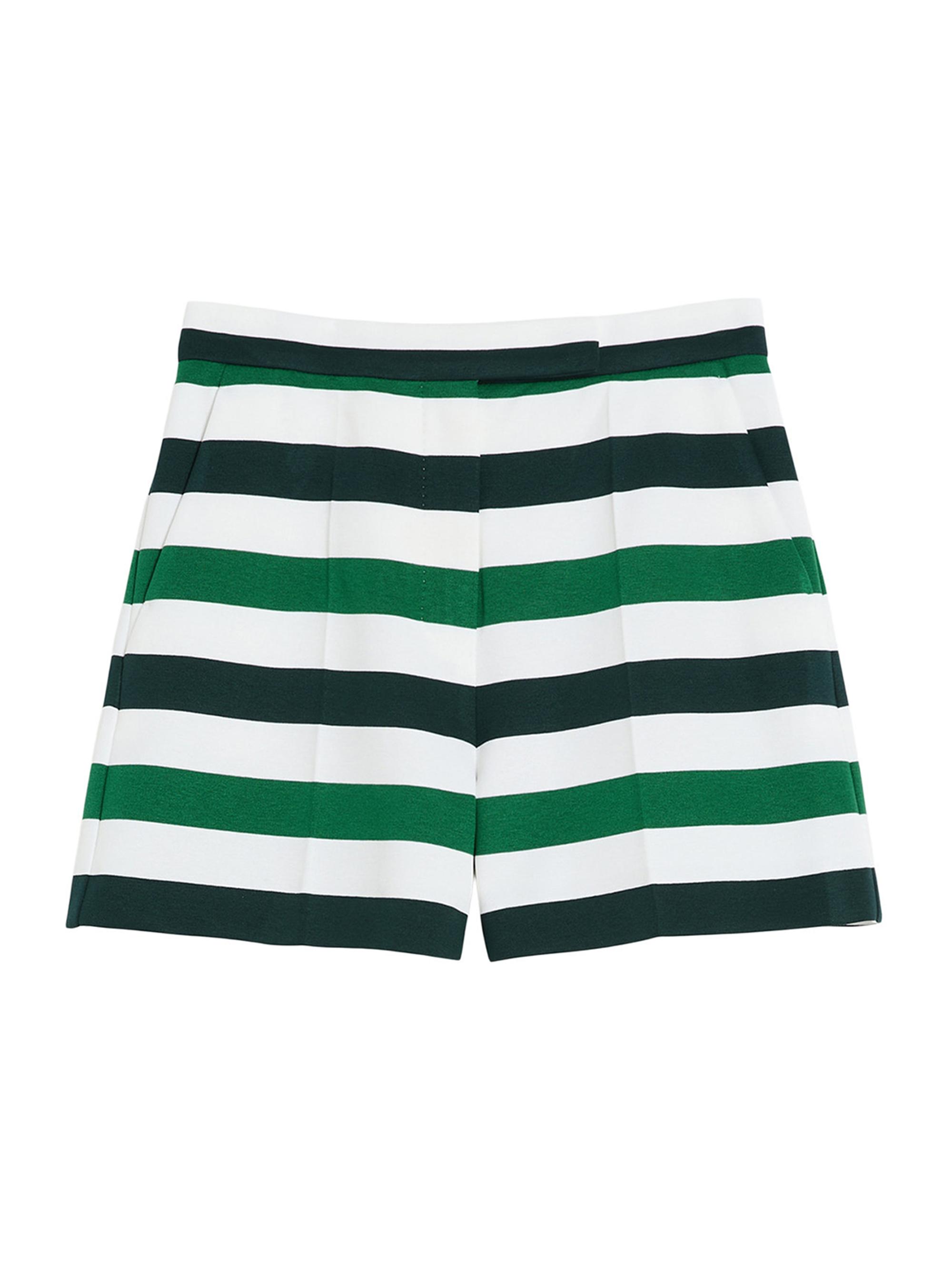 Max Mara Women's Striped Jersey Shorts - Green Multicoloured Stripe