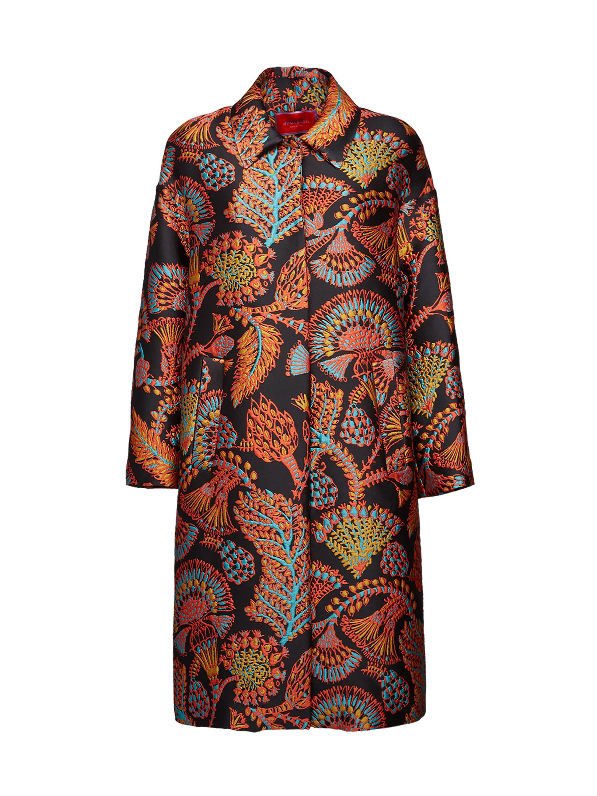 La DoubleJ Women's Boxy Coat - Jacquard Sicomore Black