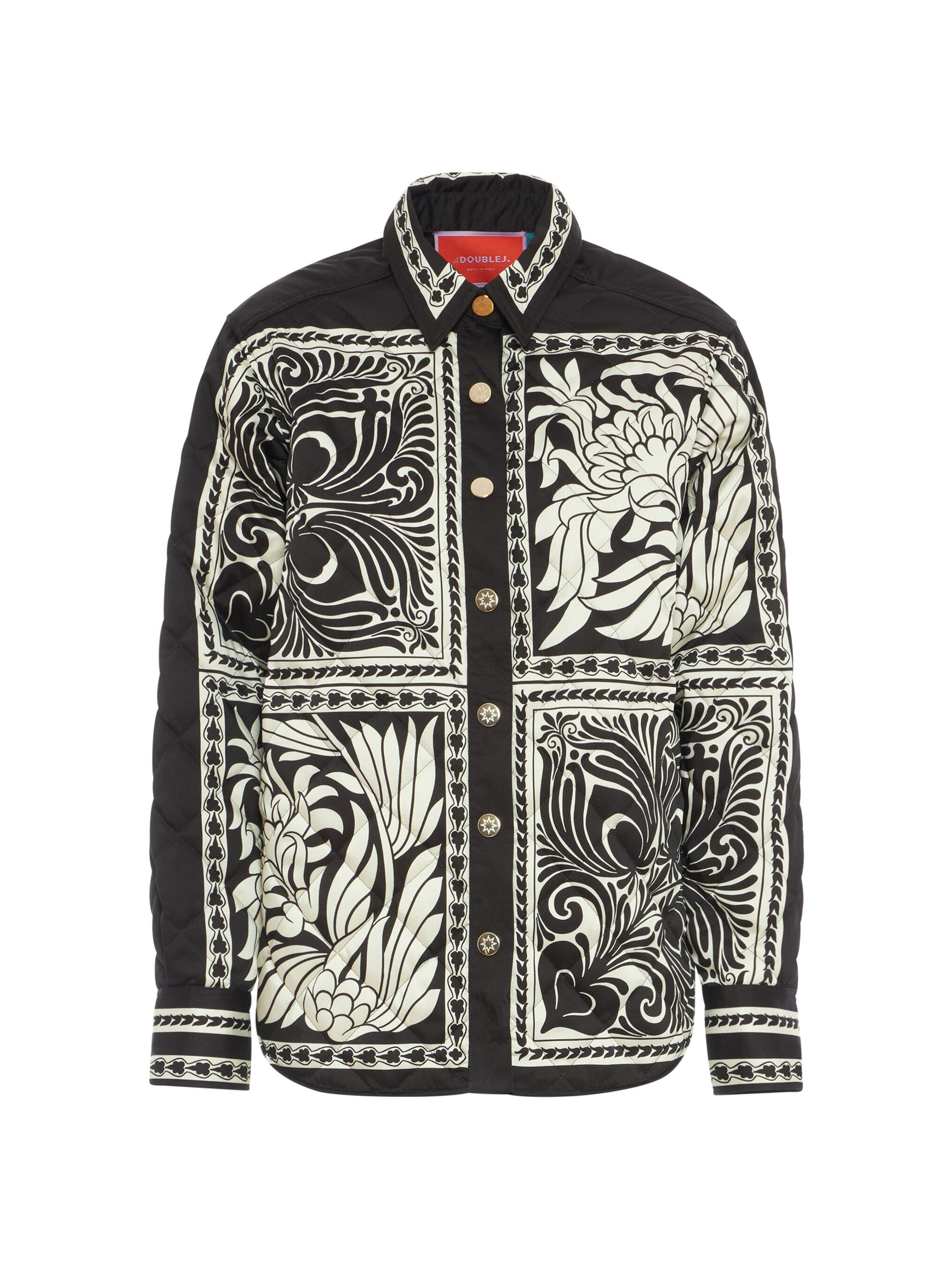 La DoubleJ Women's Iris Shirt Jacket - Mix Tiles Placee Black