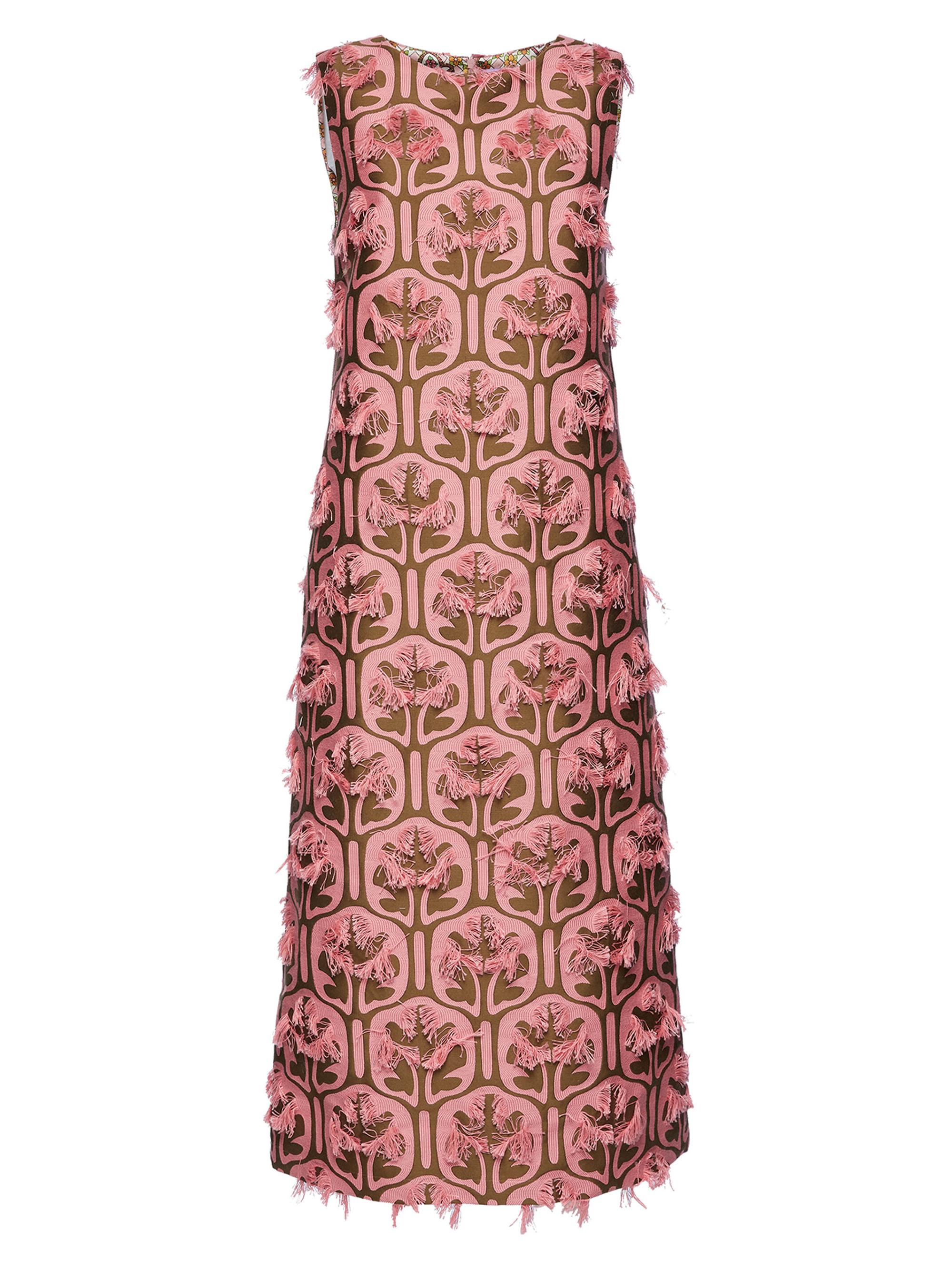 La DoubleJ Women's Column Dress with Feathers - Jacquard Gyn Chocolate