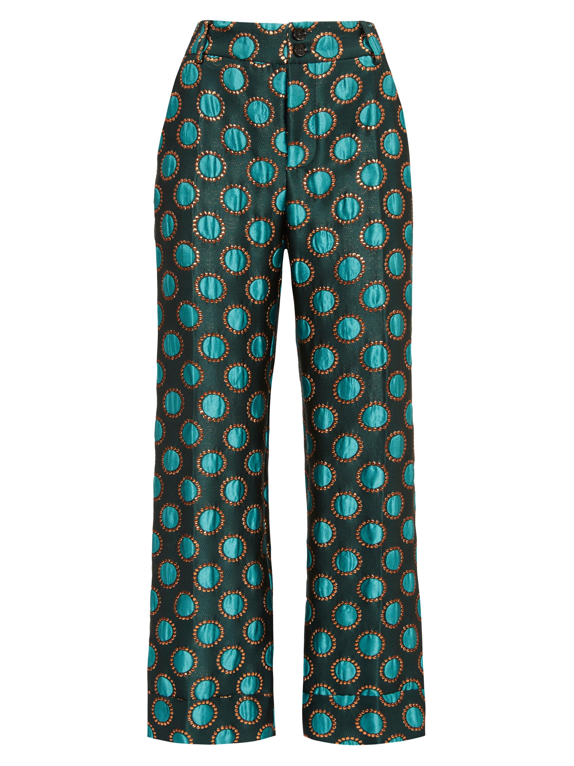 La DoubleJ Women's Hendrix Pants - Jacquard Winter Sun Emerald