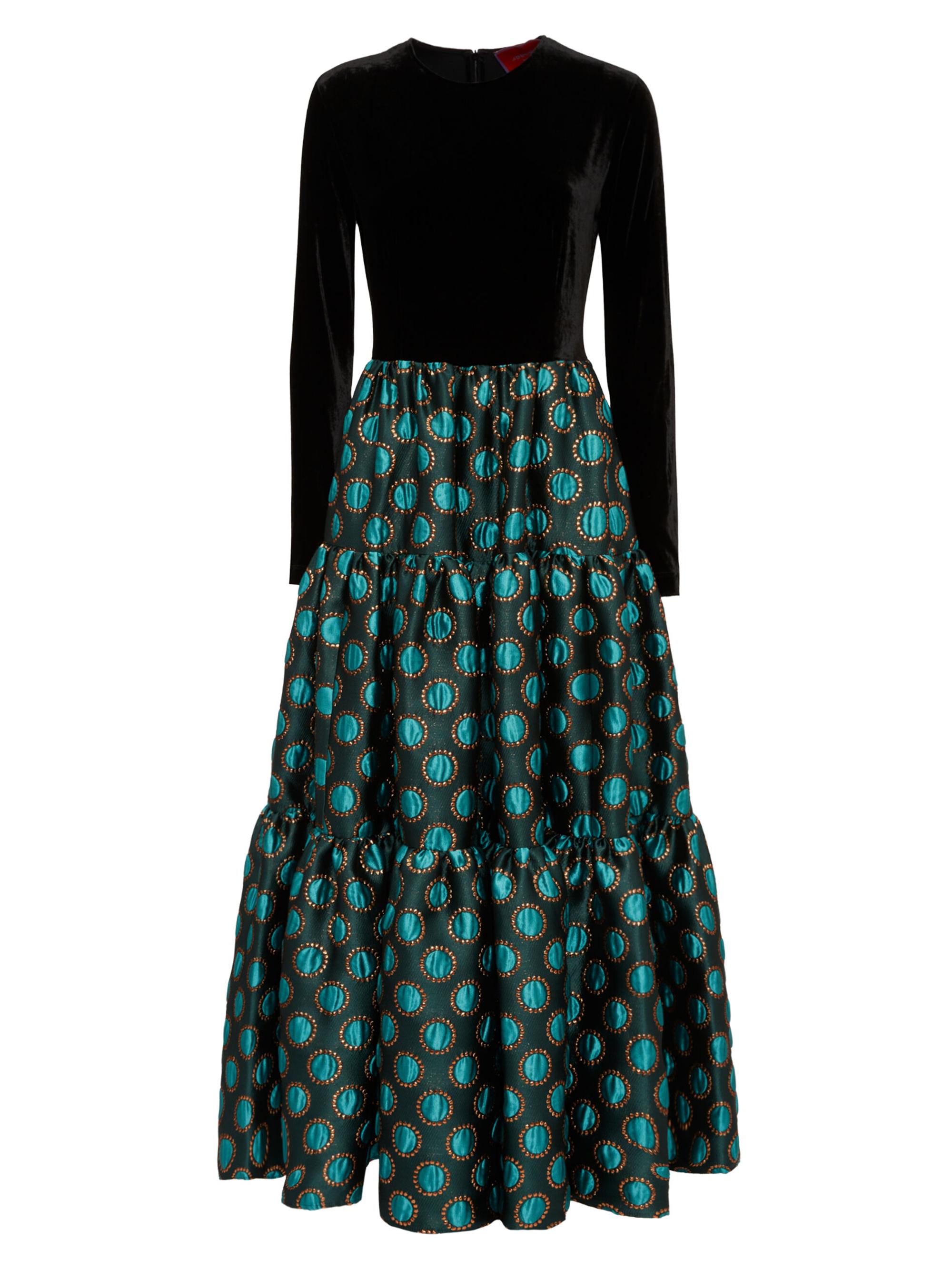 La DoubleJ Women's Big Dress - Jacquard Winter Sun Emerald