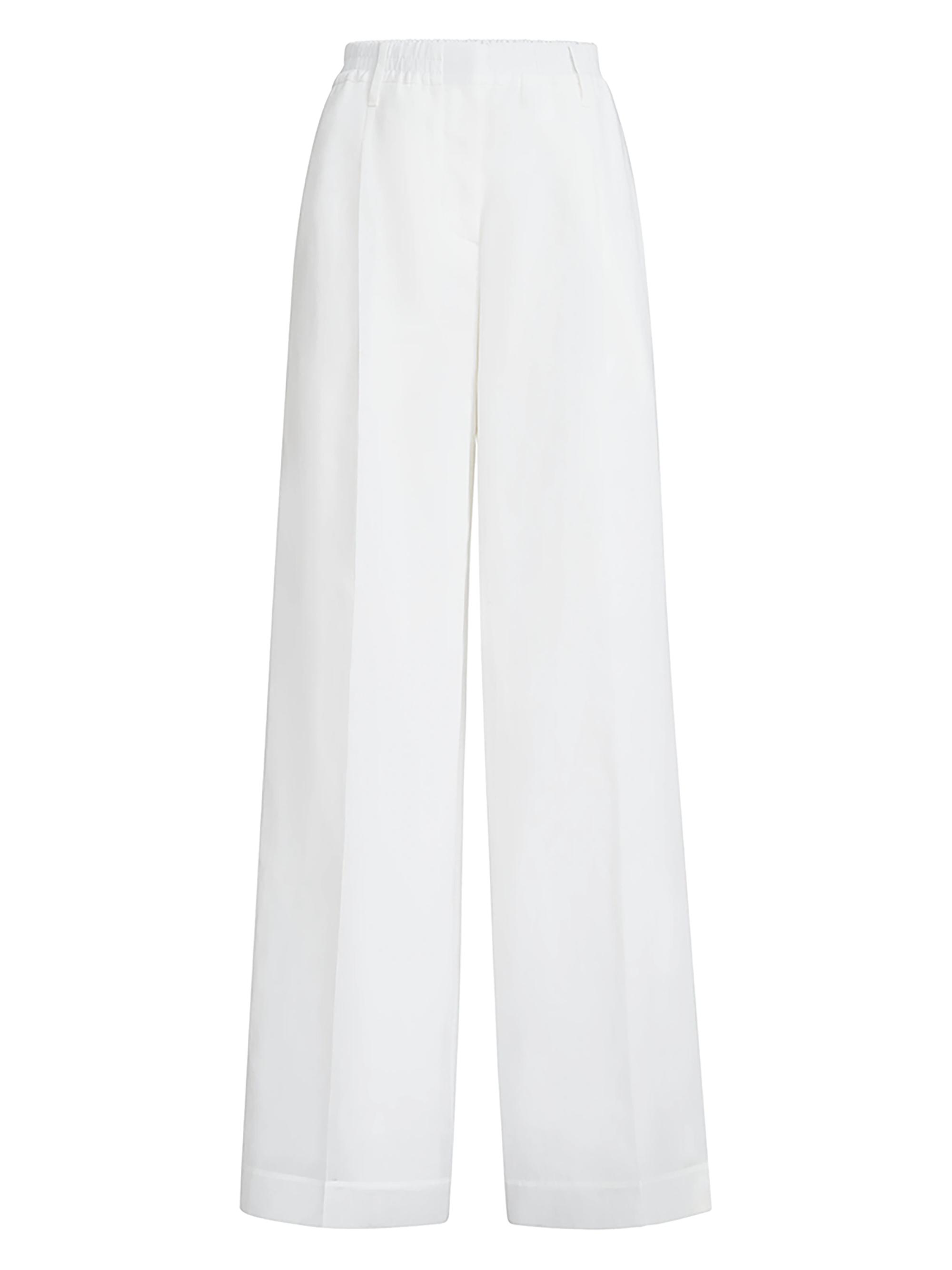 Brunello Cucinelli Women's Cotton Organza Sartorial Track Trousers with Monili - White
