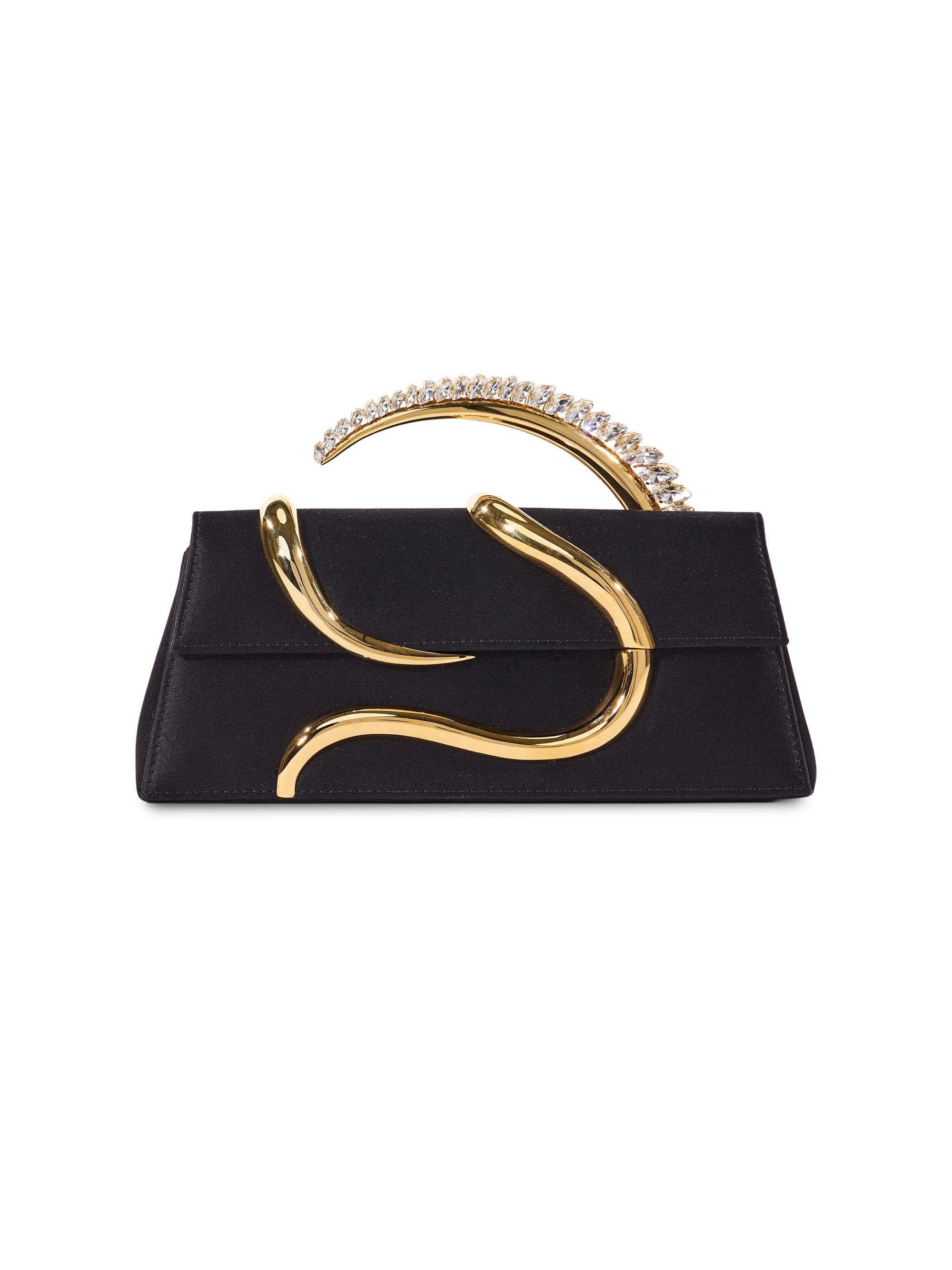 L'Alingi Women's Aura Crystal-Embellished Satin Clutch - Black