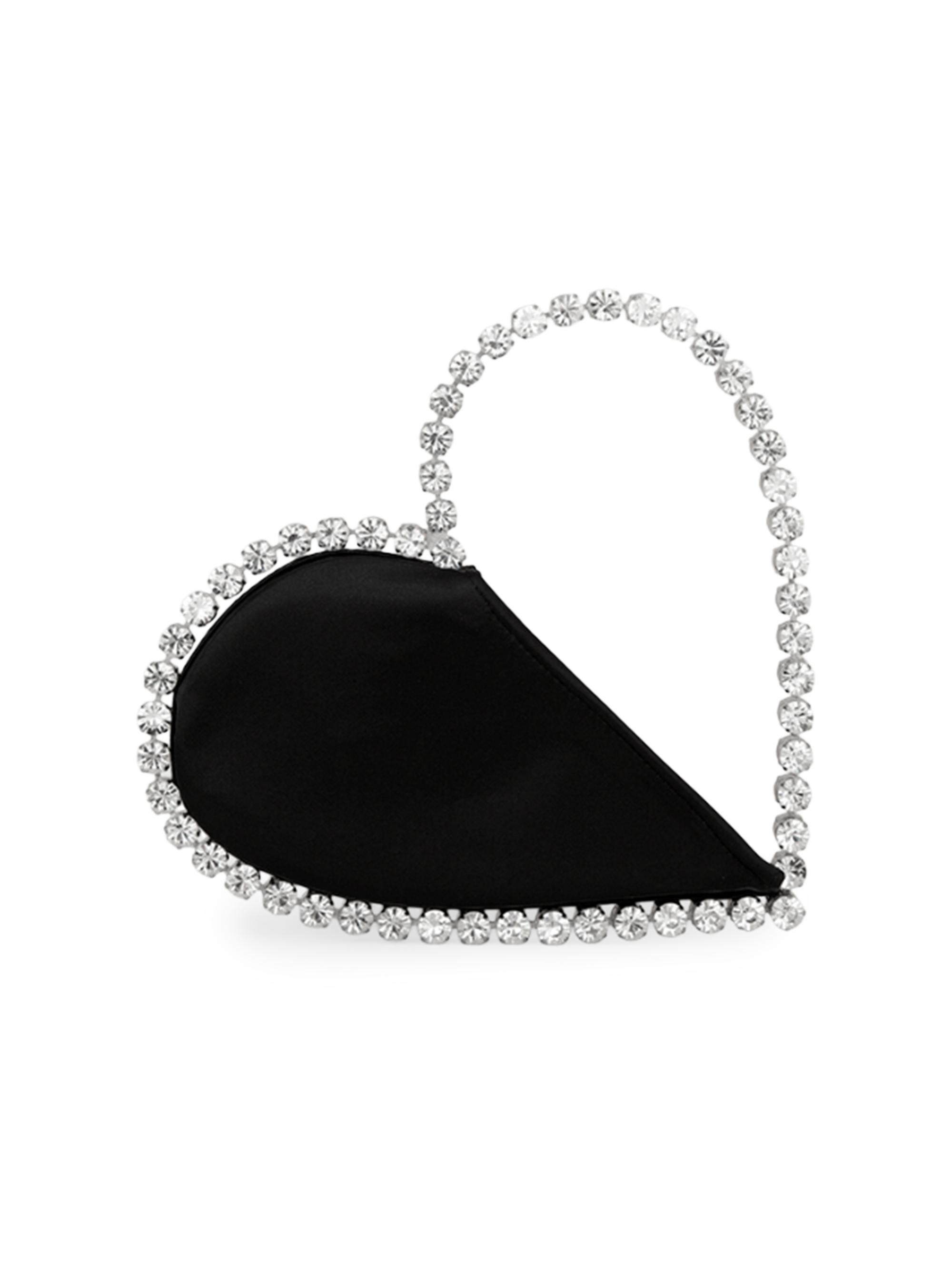 L'Alingi Women's Love Crystal-Embellished Leather Clutch - Black