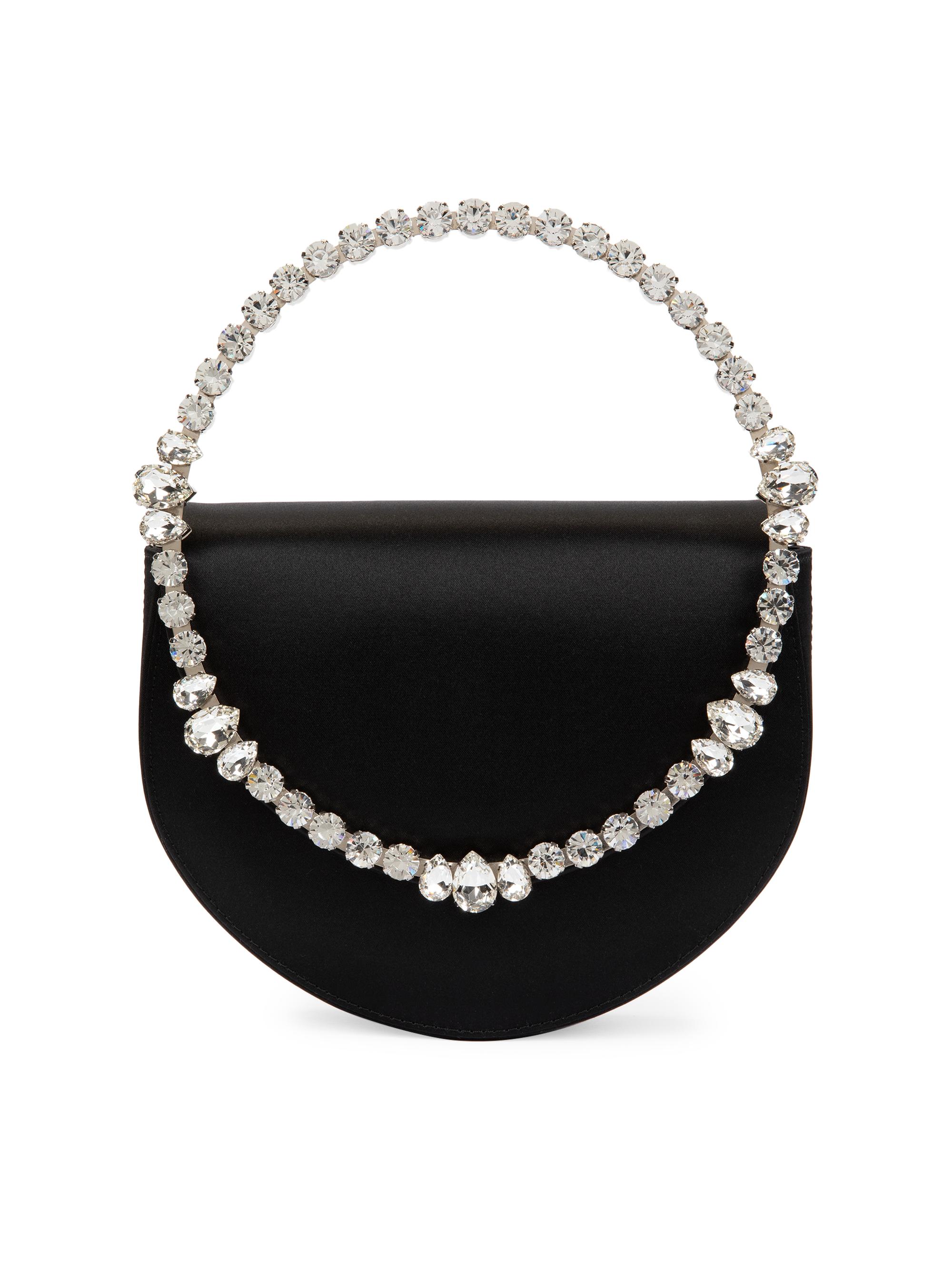 L'Alingi Women's Lily Crystal-Embellished Satin Top Handle Bag - Black