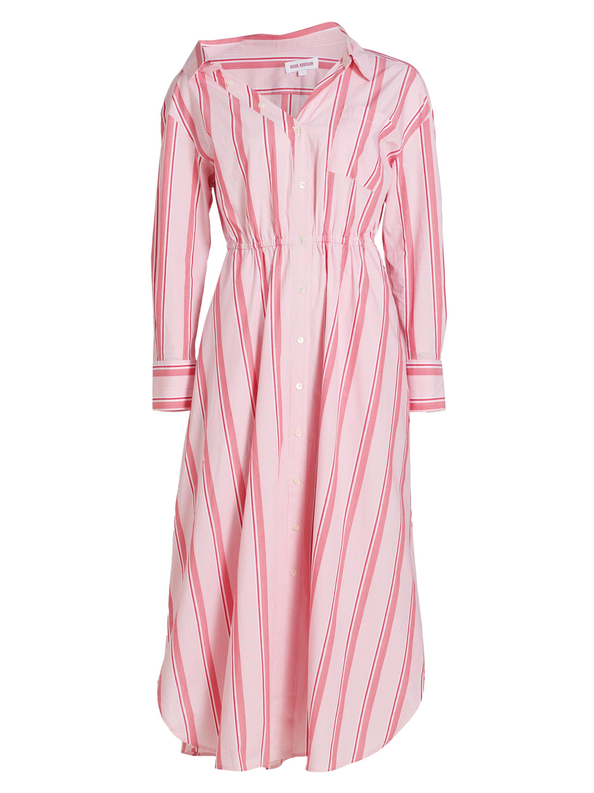 Rosie Assoulin Women's Falling Off The Shoulder Shirtdress - Red Stripe